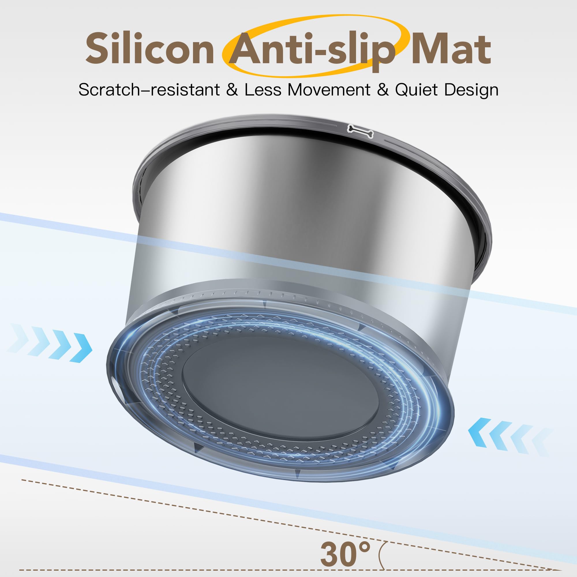 Twinsing 1.6 Gallon Dog Water Bowl, 6.5L/220Oz Stainless Steel No Spill Water Bowl For Large Dogs, Super Large Capacity Splash P