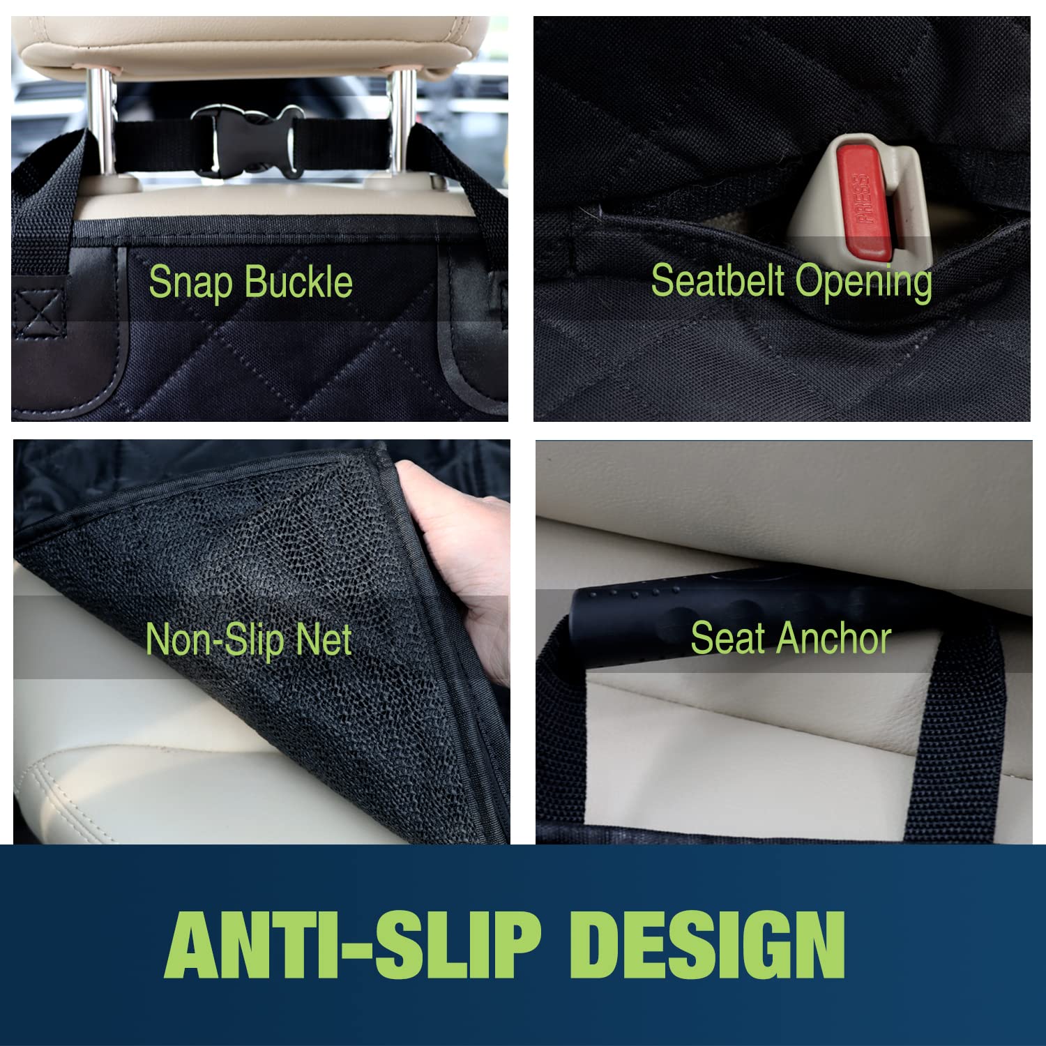 Nestroad 4-In-1 Dog Car Seat Cover For Back Seat,Convertible Front Seat Covers Heavy-Duty And Nonslip Backseat Protector Cover For Cars,Trucks & Suvs,Black&Orange