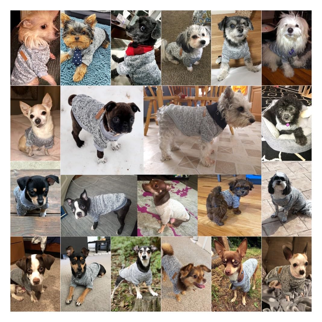 Chborless Pet Dog Classic Knitwear Sweater Warm Winter Puppy Pet Coat Soft Sweater Clothing For Small Dogs (Xxs, Grey)