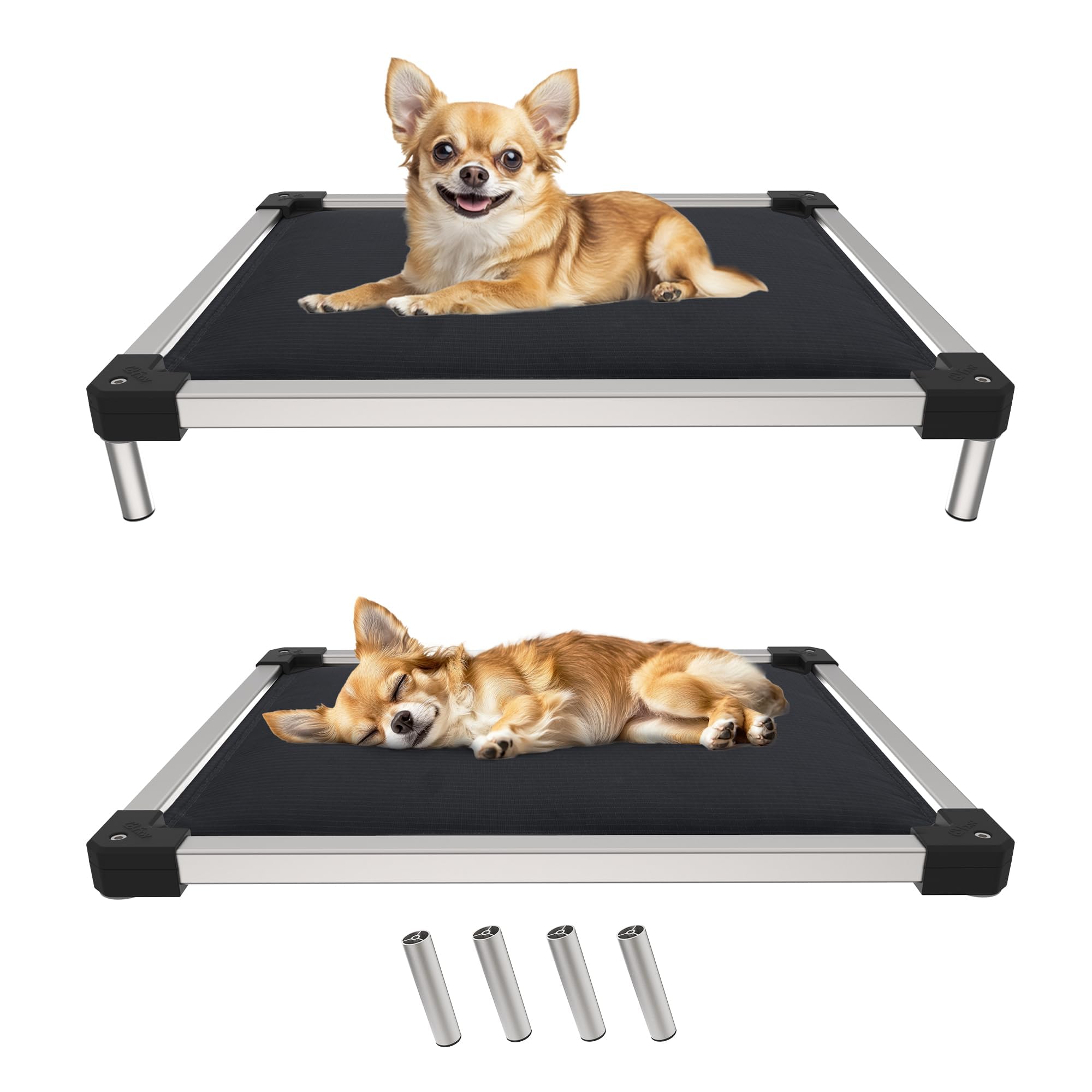 FXW TitanNest Chew-Proof Elevated Dog Bed, Raised Cot for Indoor/Outdoor/Camping Use, Durable & Washable Padded Pet Bed for Toy 