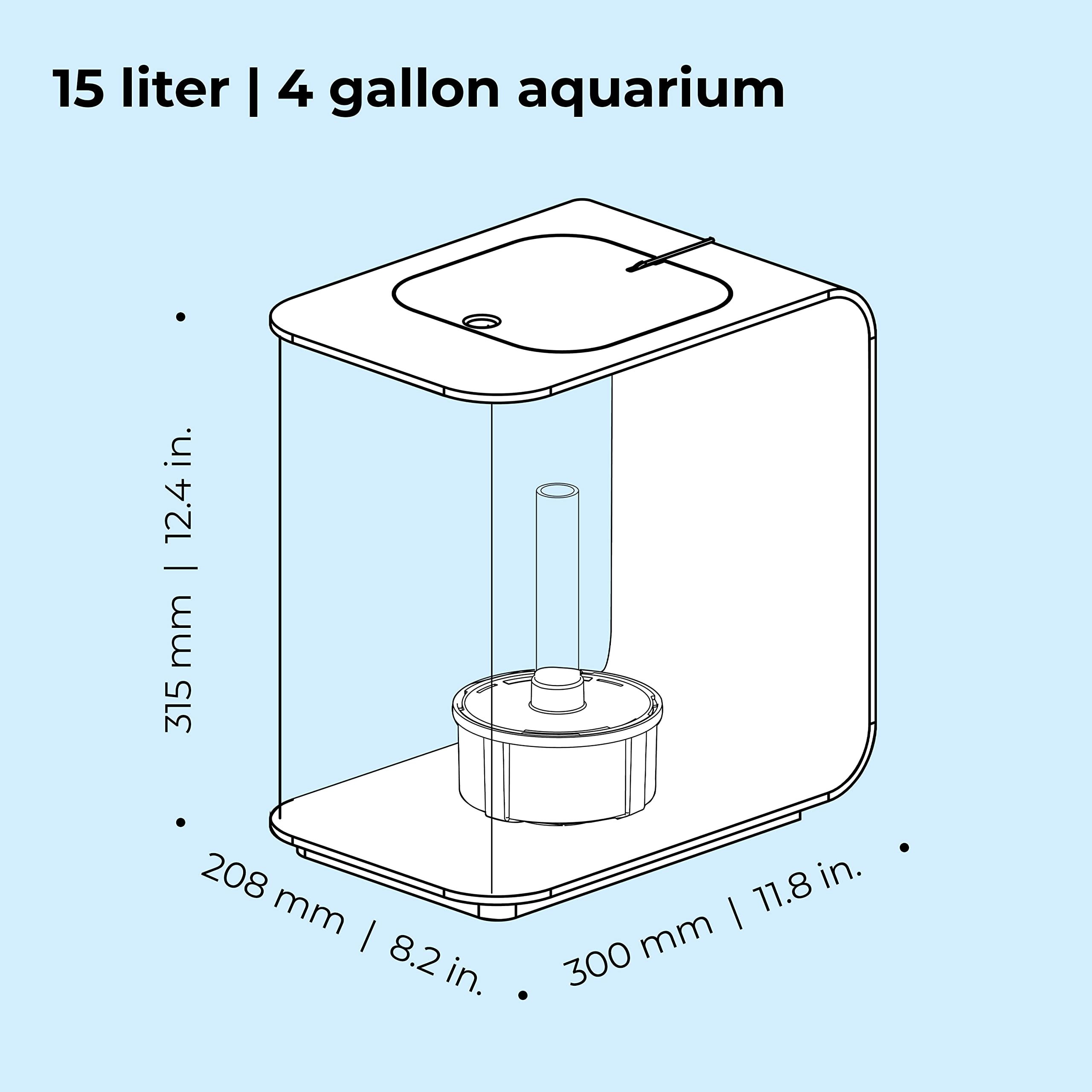 biOrb Flow 15 Acrylic Aquarium, 4 Gallon, White with LED Lights, Model 72030, Modern Compact Tank for Tabletop or Desktop Display