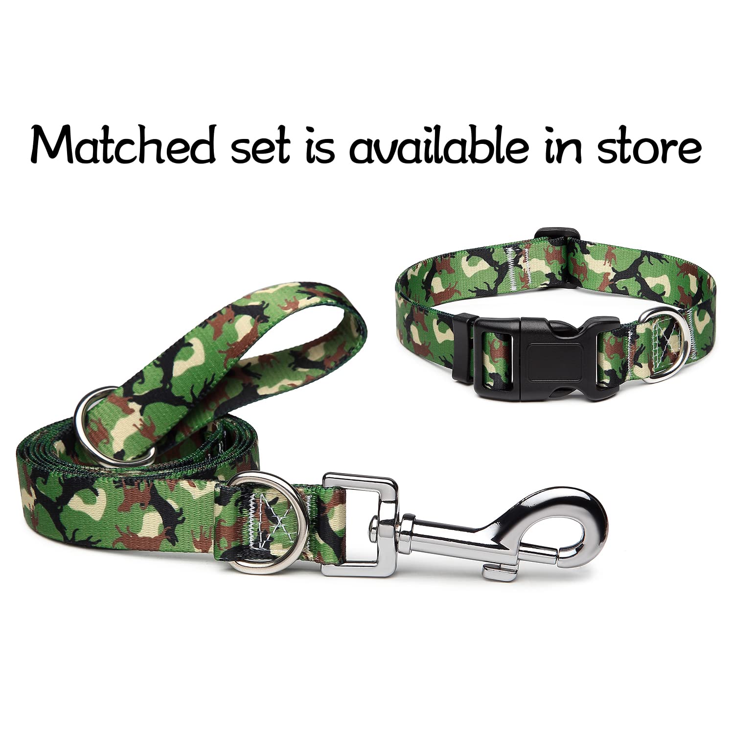 Suredoo Adjustable Dog Collar With Patterns, Ultra Comfy Soft Nylon Breathable Pet Collar For Small Medium Large Dogs (M, Dog Camouflage Green)