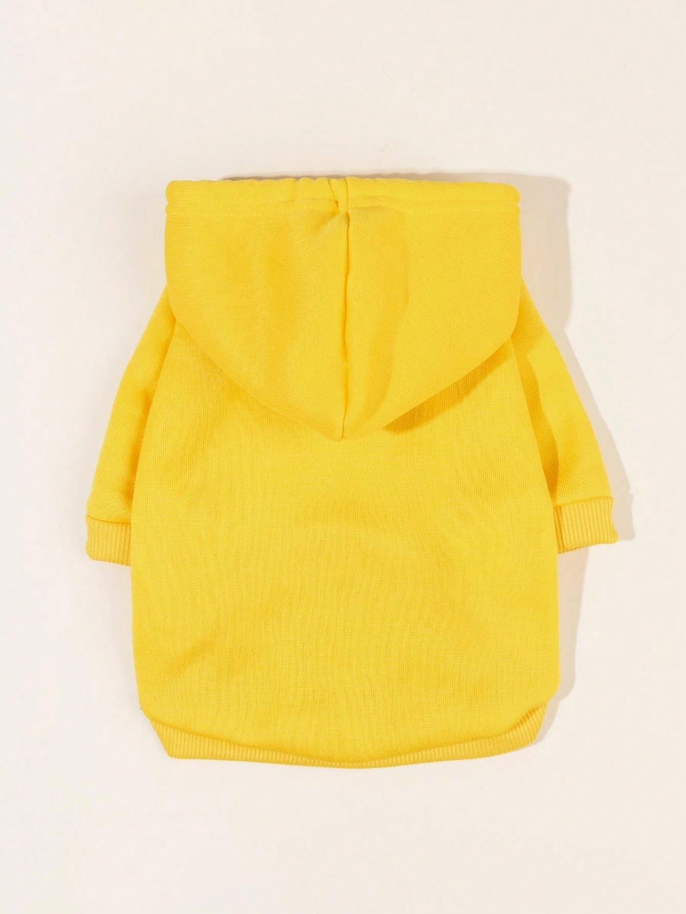 Qwinee Basic Dog Hoodie, Dog Warm Jacket, Cat Apparel, Dog Shirt, Dog Clothes For Puppy Kitten Small Medium Dogs Cats Yellow S