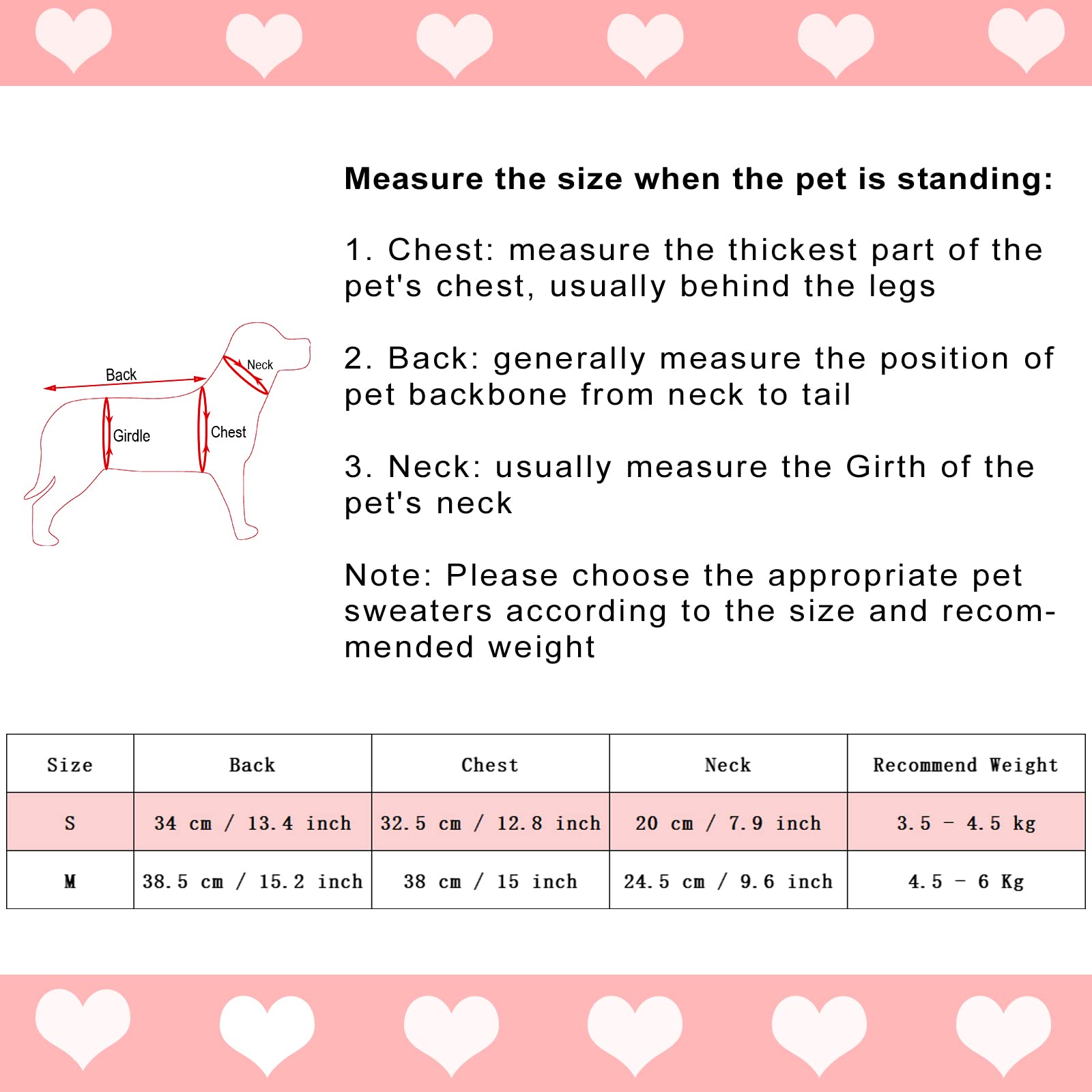 Topbuti Pet Dog Knitted Sweaters Knitwear Turtleneck Pajamas Soft Winter Warm Puppy Valentine Clothing Christmas Clothes Heart Doggie Apparel For Cats Dogs (S)