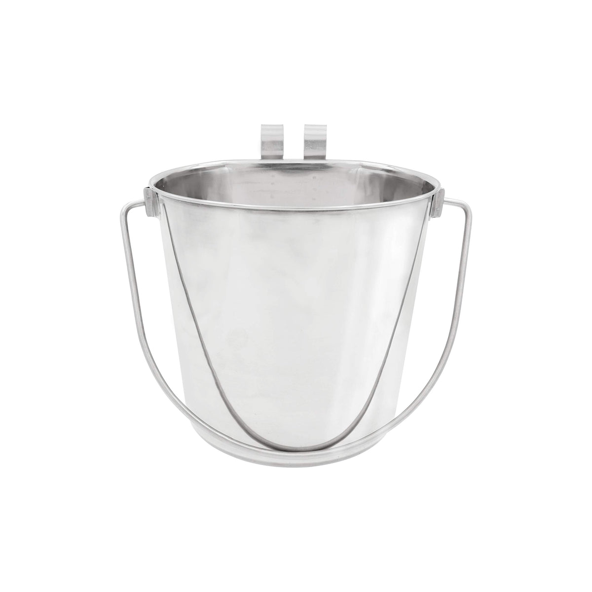 Fuzzy Puppy Flat Sided Pail With Dual Hooks, Snugly Fit On Dog, Cat And Critter Crates & Cages, Heavy Duty Stainless Steel  4 Qu