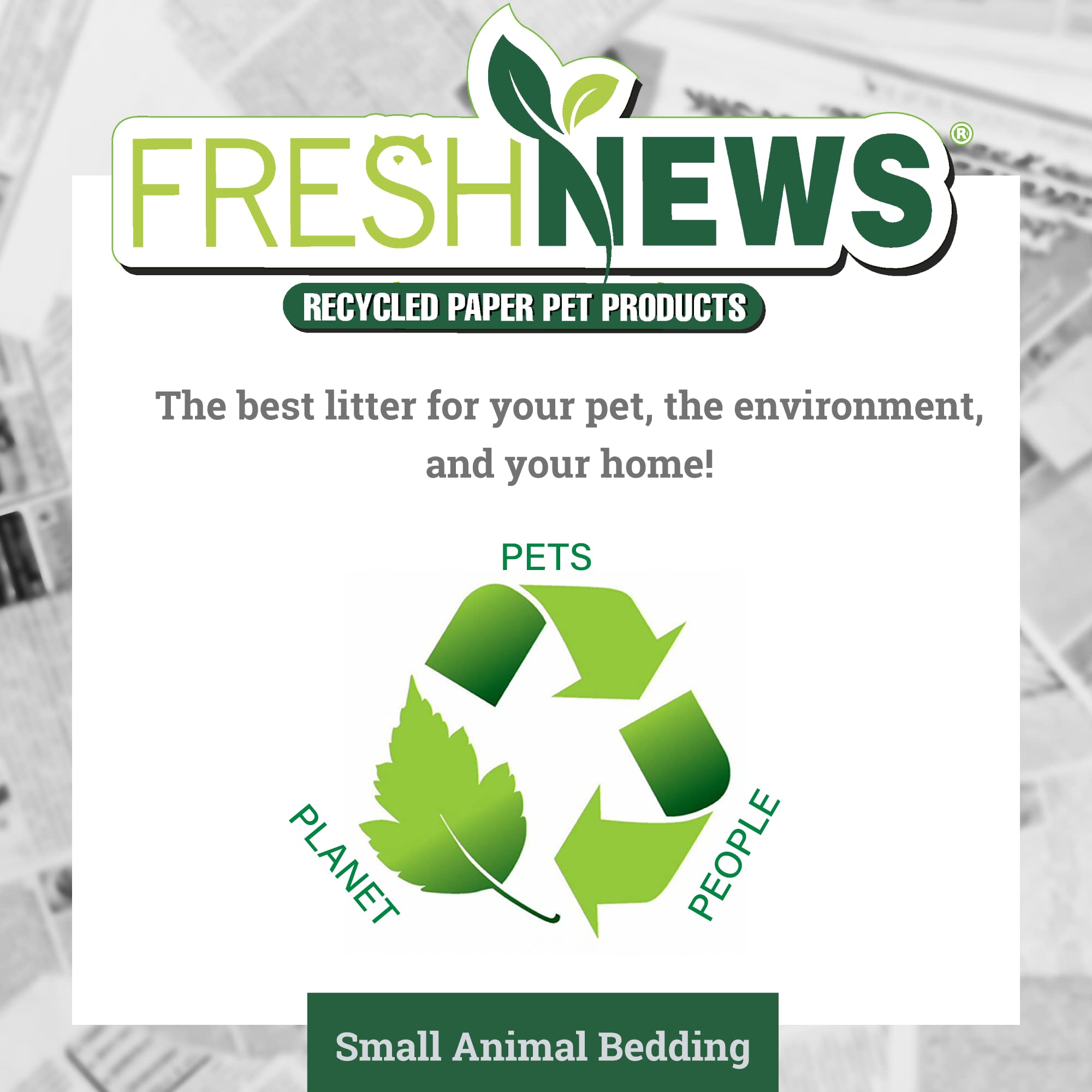 Fresh News Recycled Paper Bedding, Small Animal Bedding, 40 Liters