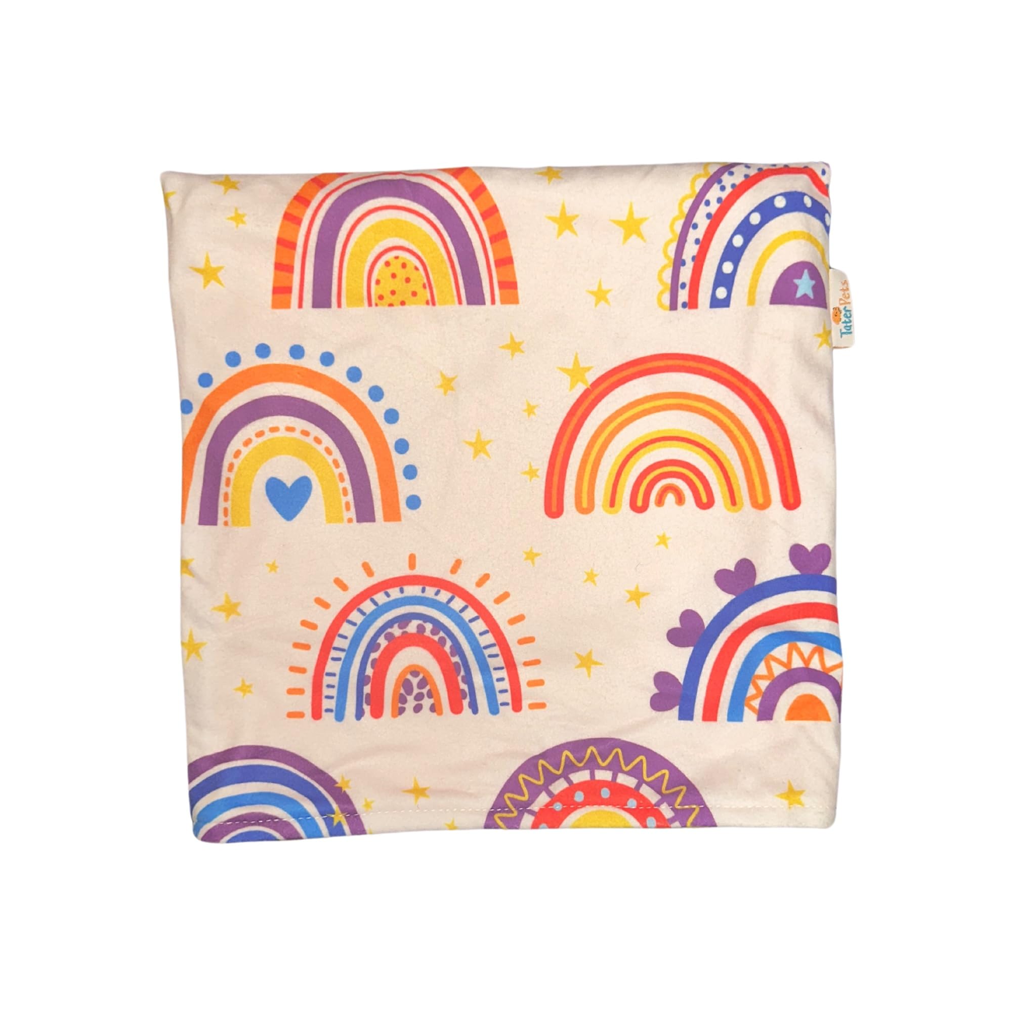 Tater Pets Snuggle Sack For Guinea Pigs Bed Pad Cuddle Sack Sleeping Bag (12''X12'')(Rainbows)