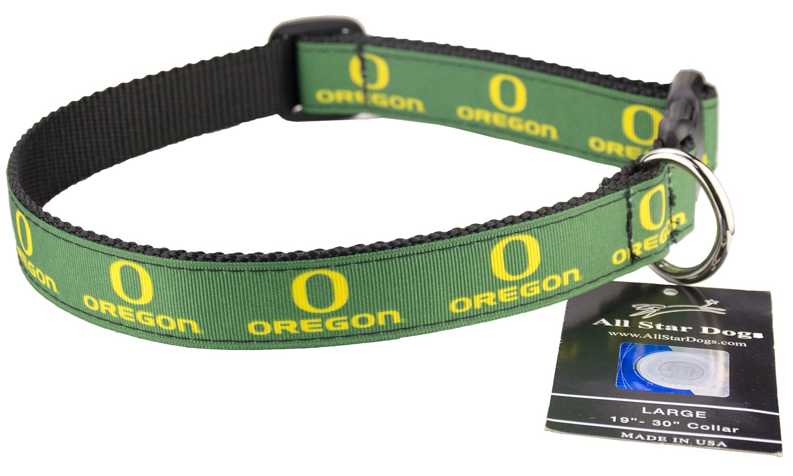 Oregon Ducks Ribbon Dog Collar - Medium