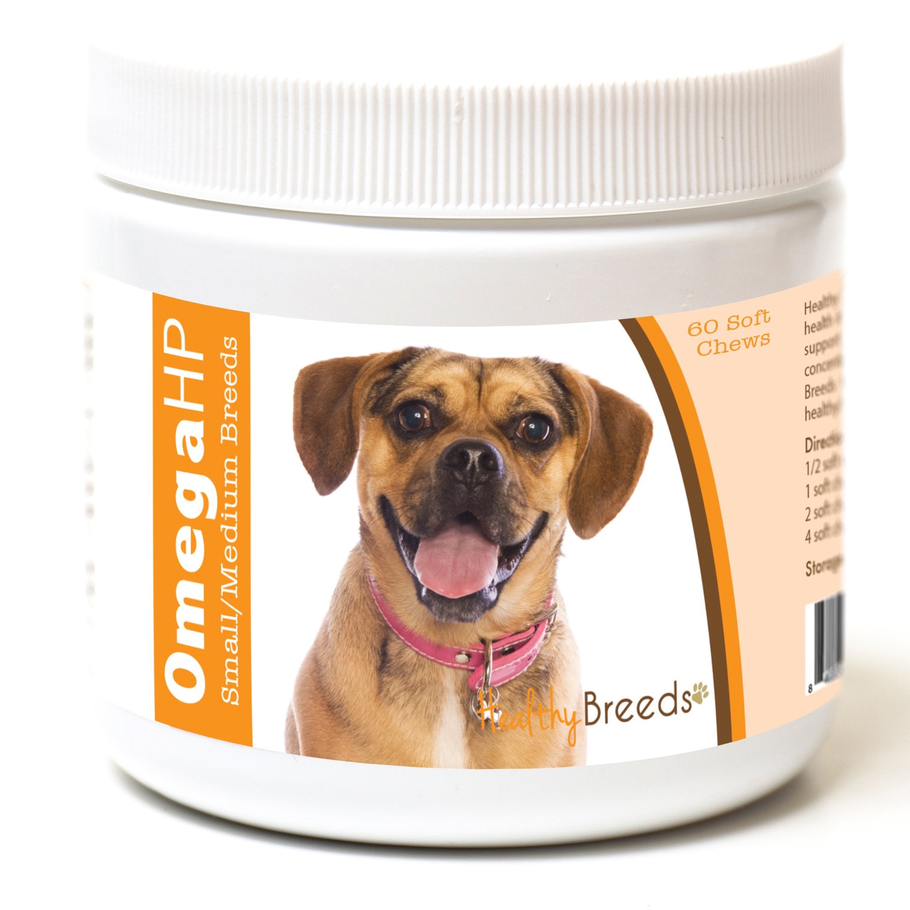 Healthy Breeds Puggle Omega HP Fatty Acid Skin and Coat Support Soft Chews 60 Count