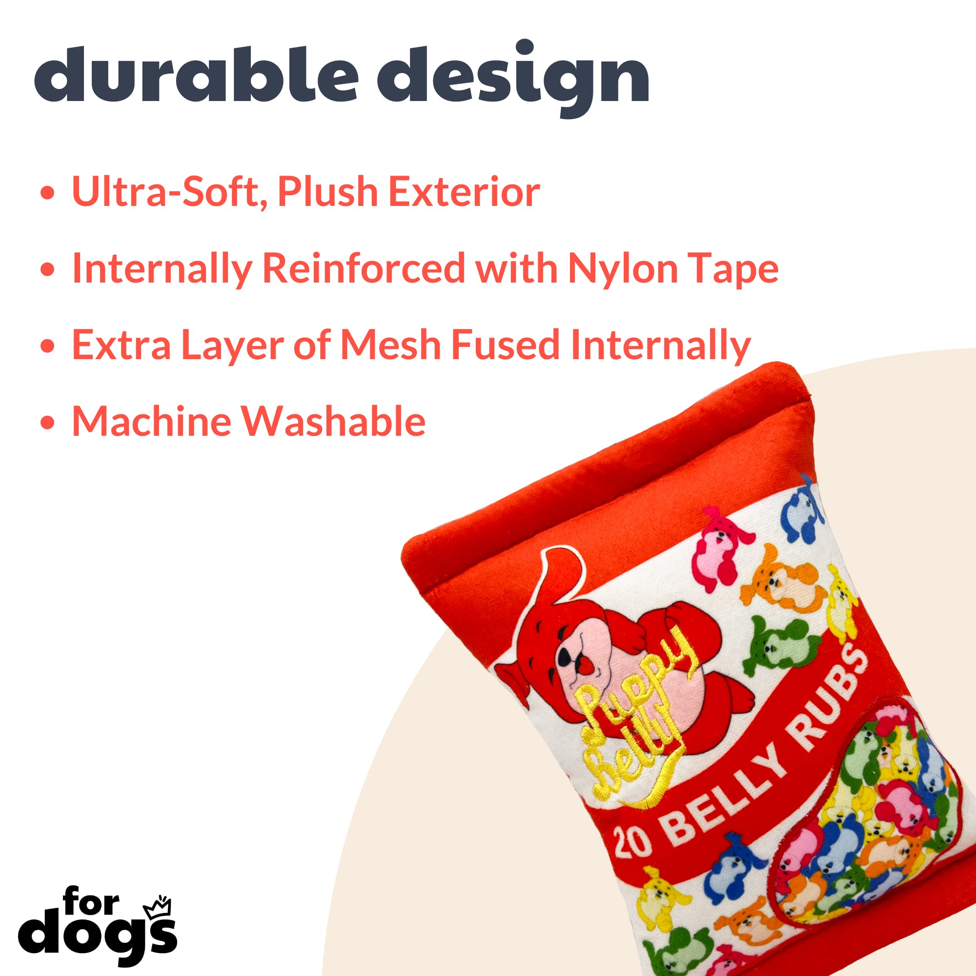Huxley & Kent For Dogs | Puppy Belly (Large) | Halloween Candy Dog Toy With Squeaker | Funny Dog Toy Gift | Fun, Durable, And Safe | H&K Squeaky Dog