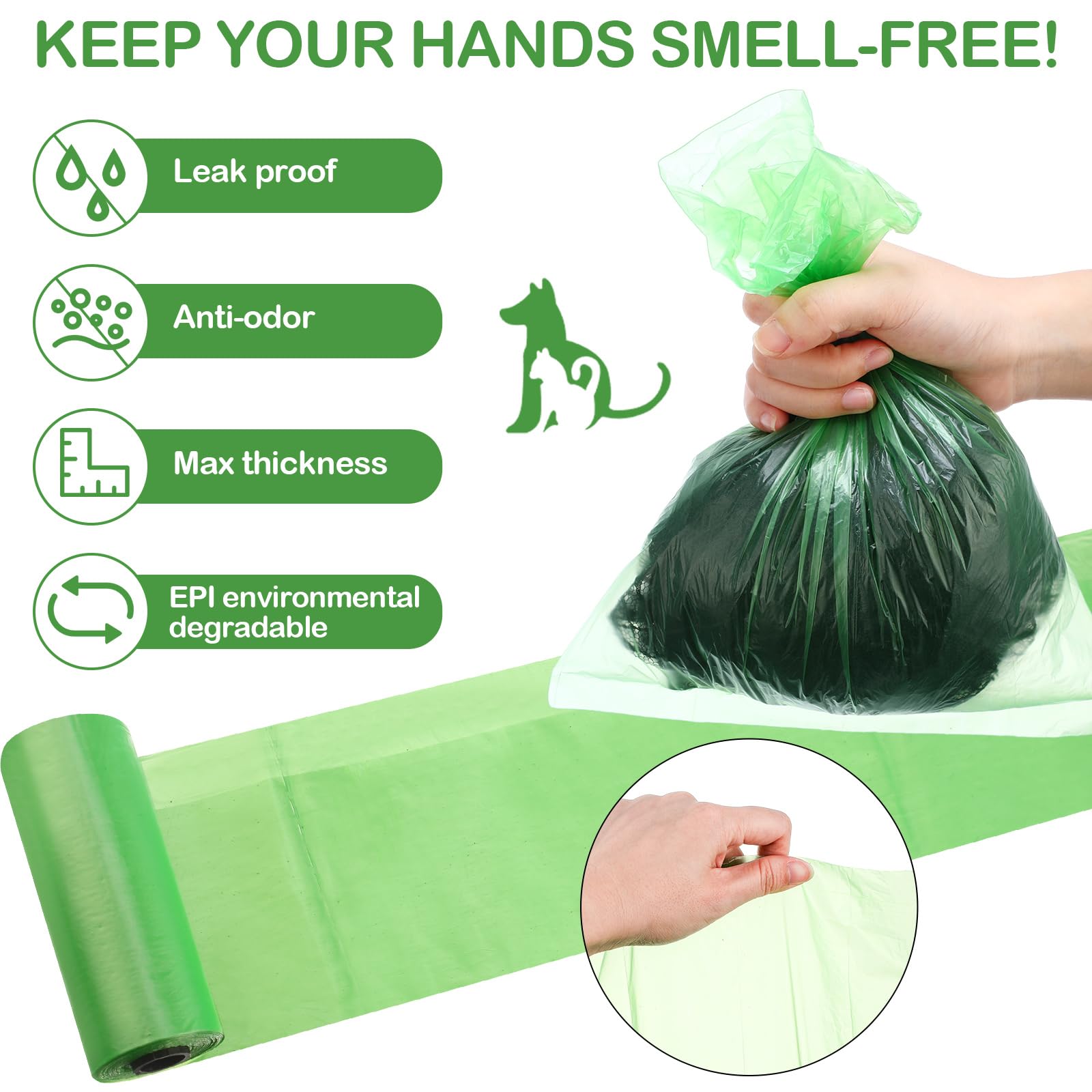 Skyygemm 192 Sets Dog Poop Waste Bags With 192 Dog Poop Bag With Dispenser Bulk Pet Waste Disposal Bag Puppy Pet Supplies For Wa