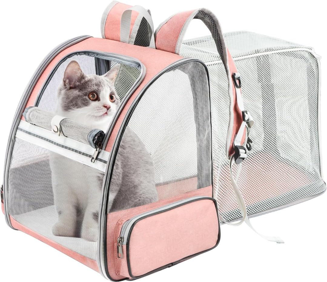 Lekebobor Large Cat Backpack Carrier Expandable Pet Carrier Backpack F ...