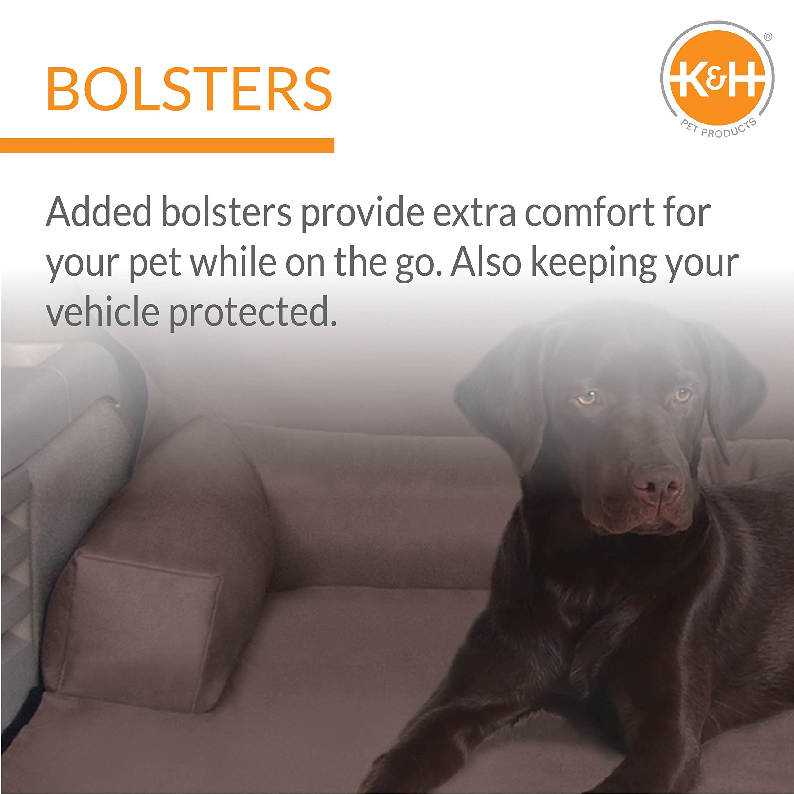 K&H Pet Products Bolster Cargo Cover Tan 54 Inches Standard/Mid-Size Vehicle