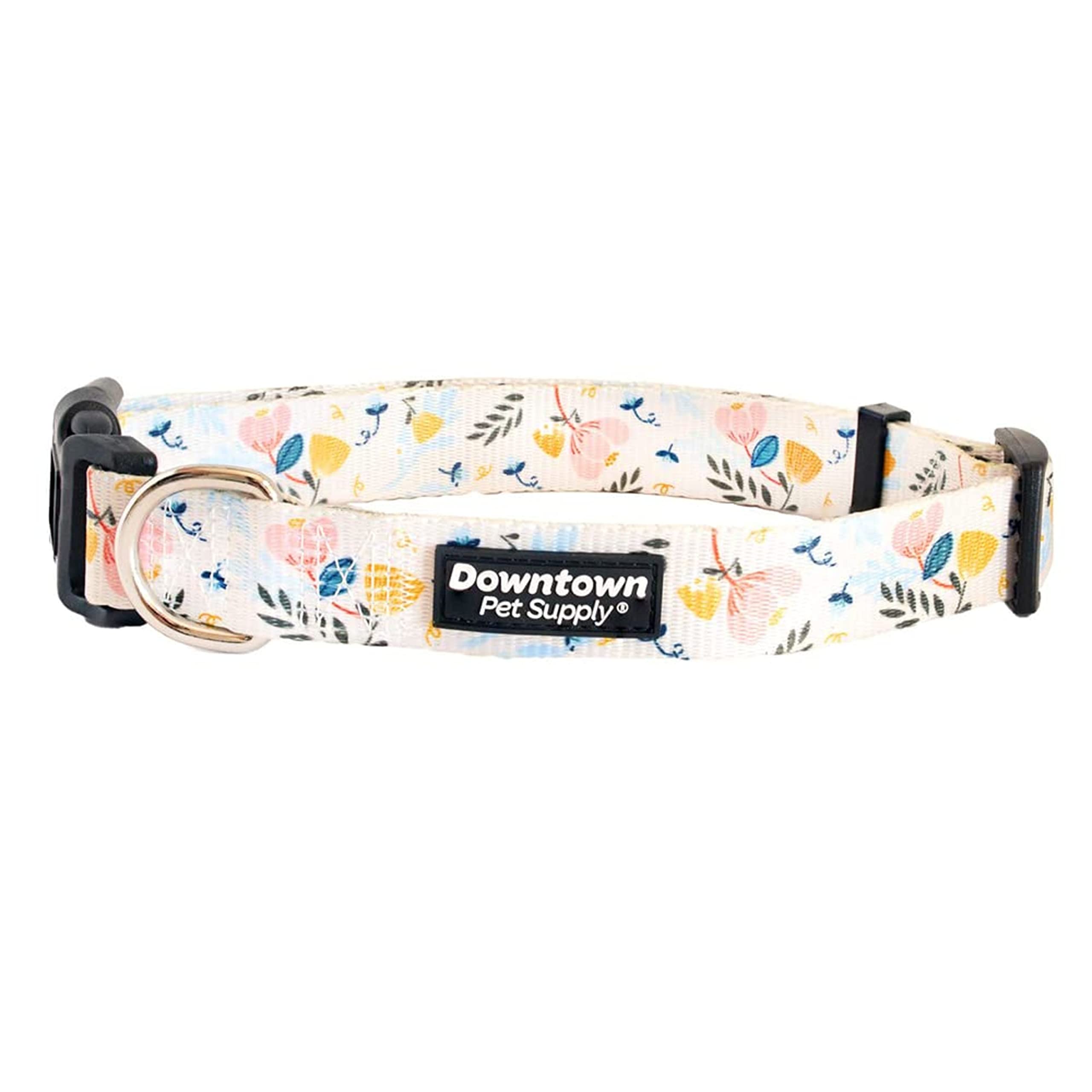 Downtown Pet Supply - Best & Fancy Dog Collar - Lightweight Adjustable With Quick Buckle & D-Ring - Hand Wash Safe - Floral - La