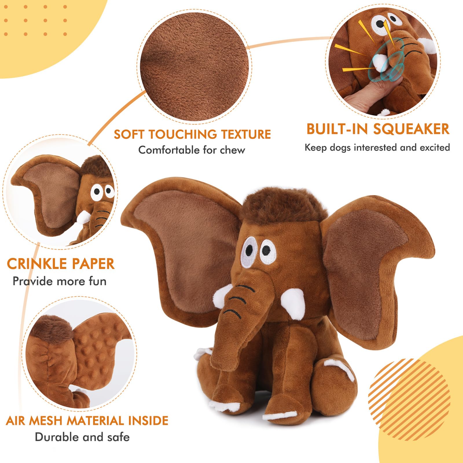 Letsmeet Interactive Plush Dog Squeaky Toys Fun Puppy Toy With Crinkle Paper For Interactive Chew And Play Beat Boredom With This Dog Puzzle Toy For Small Medium Large Dogs