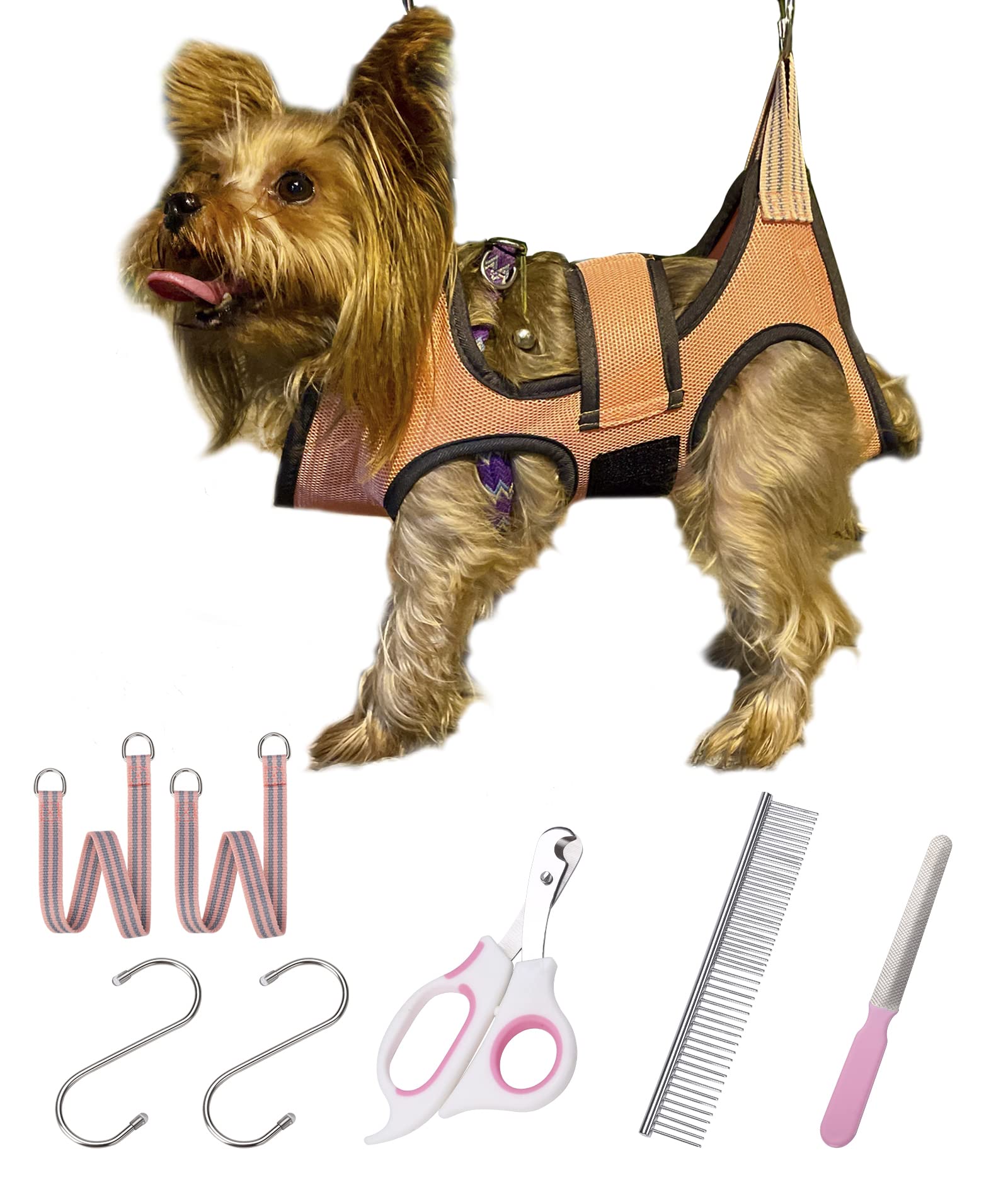 Kkiimatt Dog Grooming Hammock,XXS Pet Grooming Harness for Extra Small Dogs,Hanging Harness for Nail Trimming,Dog Nail Hammock,G