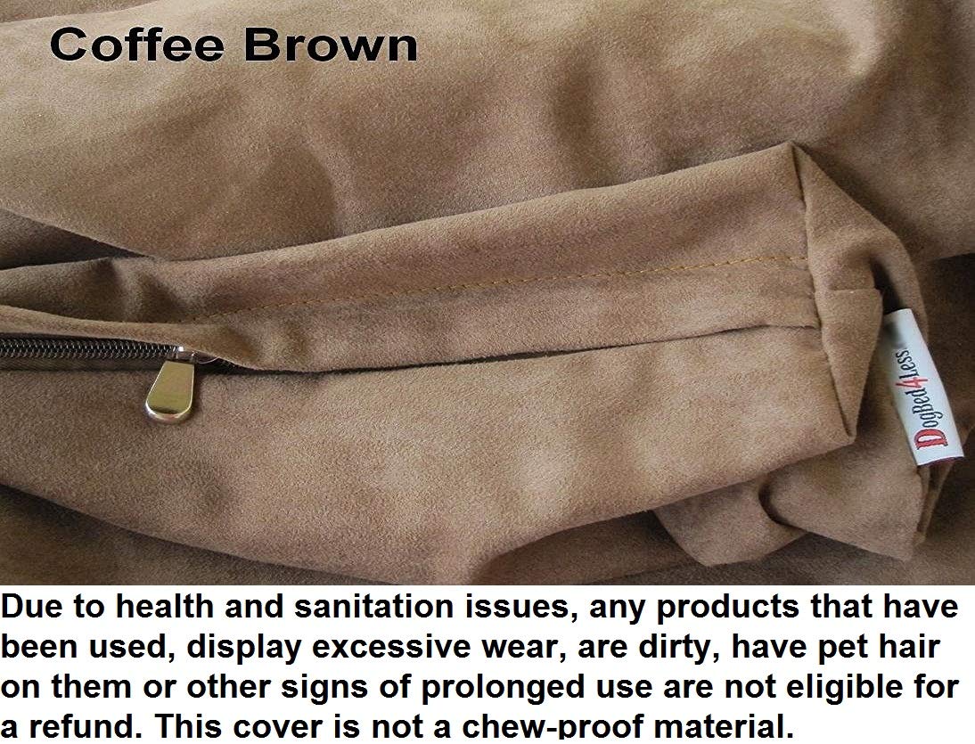 Dogbed4Less Diy Pet Bed Pillow Brown Microsuede Duvet Cover And Waterproof Internal Case For Dog At 41X27X4 Inch - Covers Only