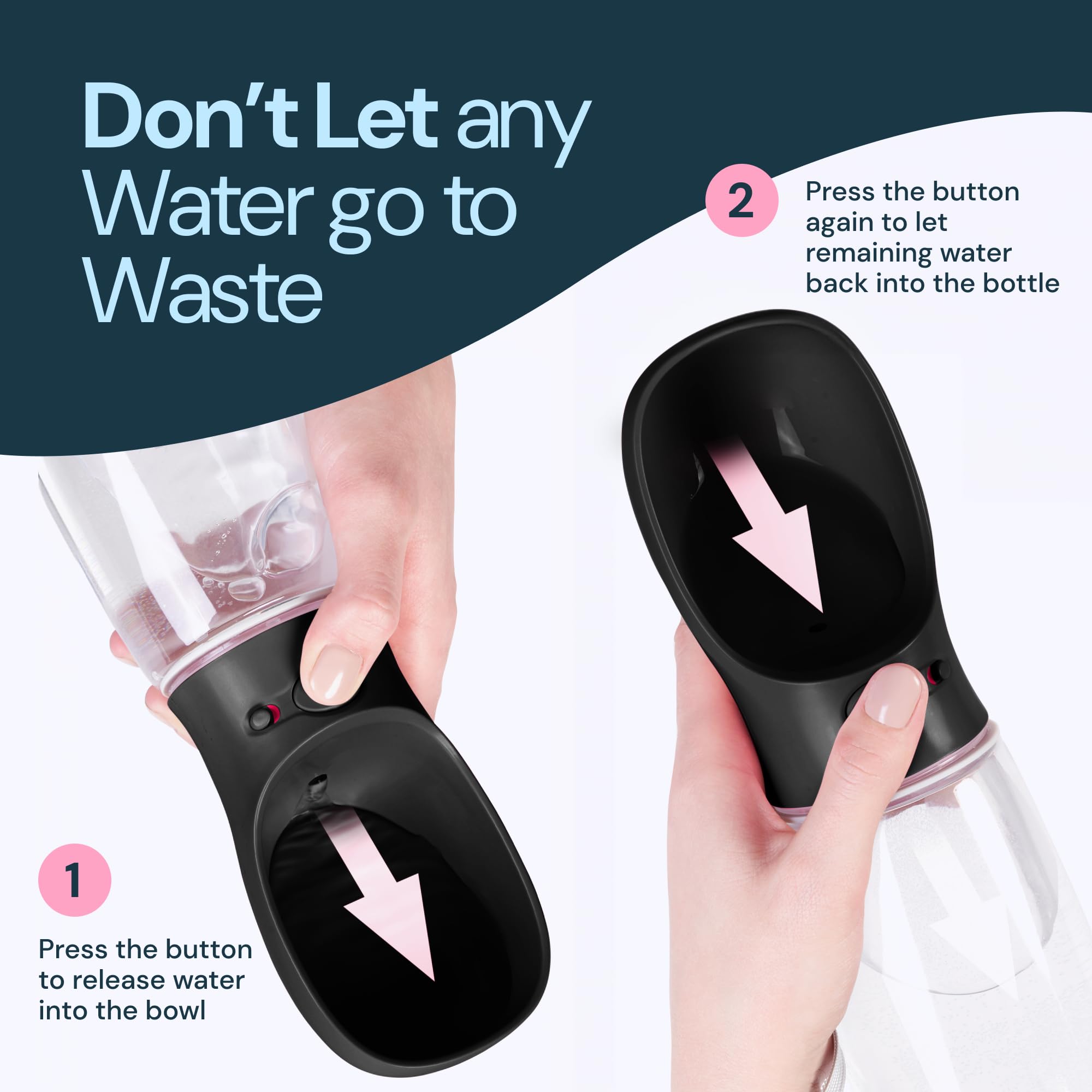 MalsiPree Dog Water Bottle Portable - Lightweight Water Bottle for Dogs - Dog Travel Water Bottle with Bowl - Dog Walking Access