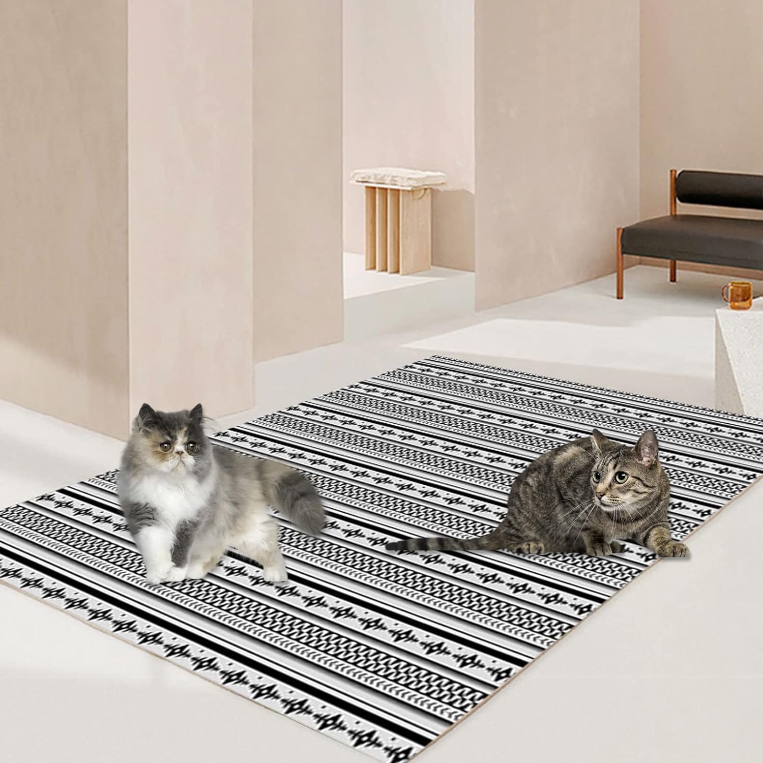 Kathson Washable Pee Pads 79'' X 55'' Non-Slip Rabbit Reusable Mat For Floor Pets Playpen Heavy Absorbency Potty Training Pads F