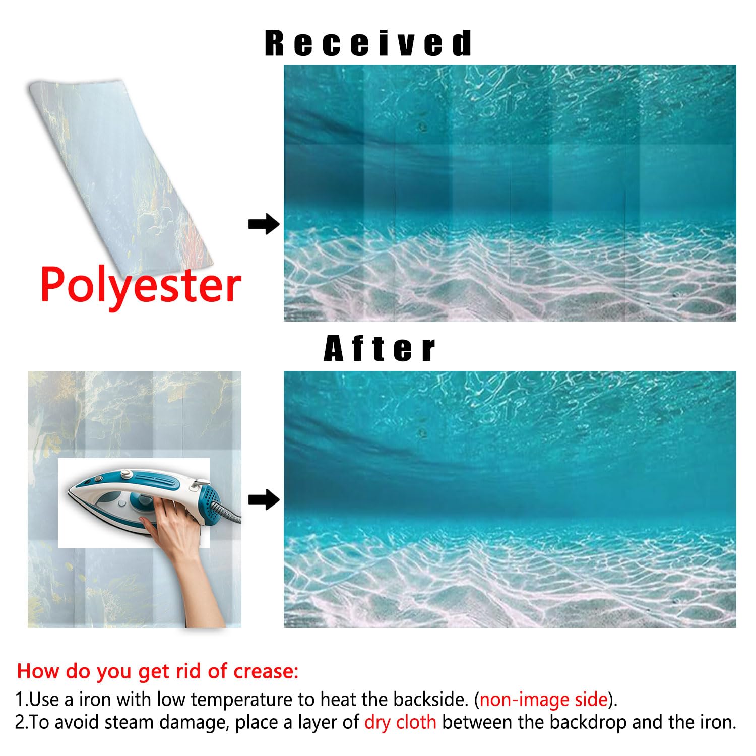 Dtekoj 72X18IN Natural Undersea Aquarium Background, Undersea Beach Fish Tank Background, with 8 EVA Double-Sided Tape