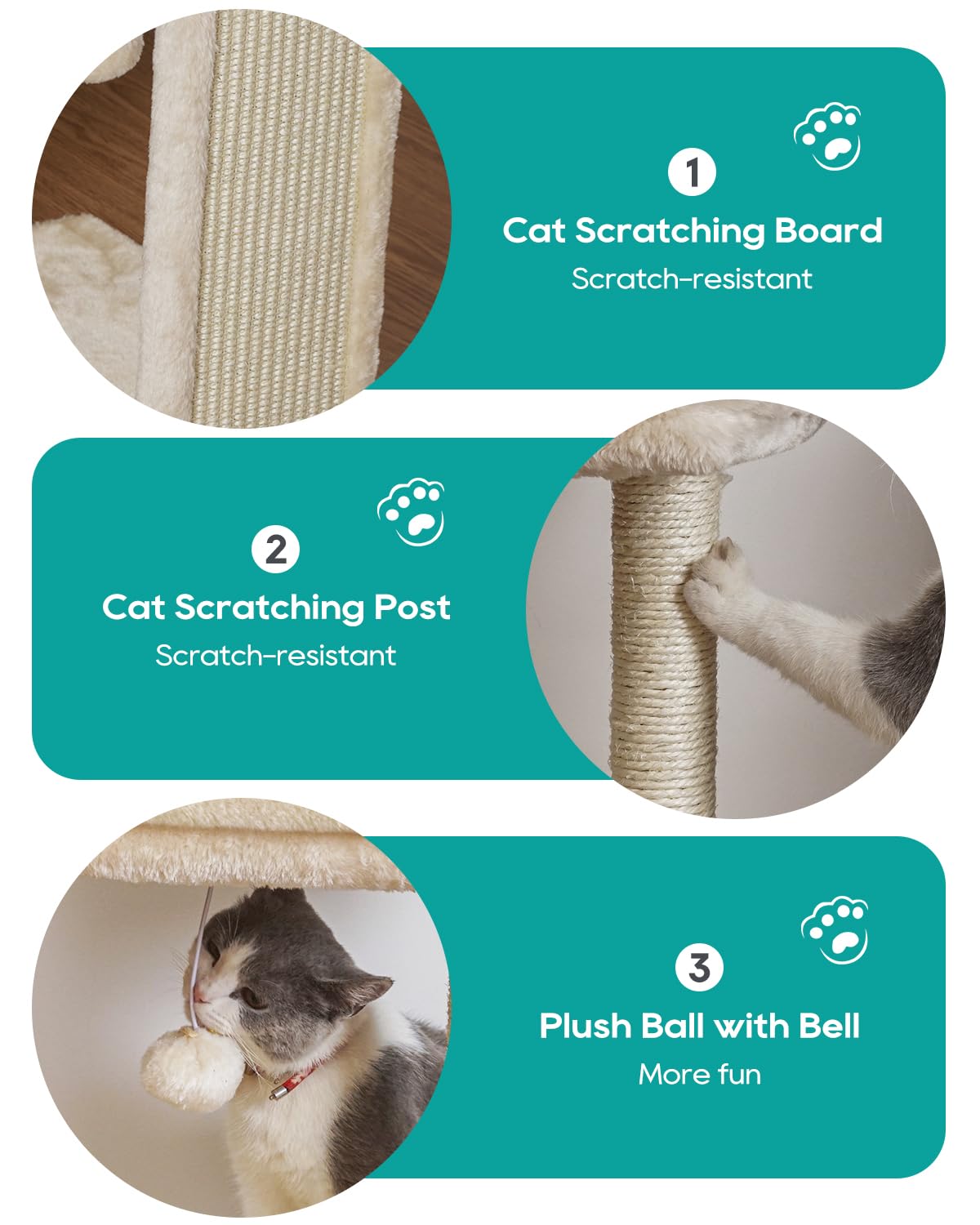 Syandlvy Small Cat Tree For Indoor Cats, Scratching Board With Perch, Scratching Post For Small Cats, Kittens Scratcher With 2 D