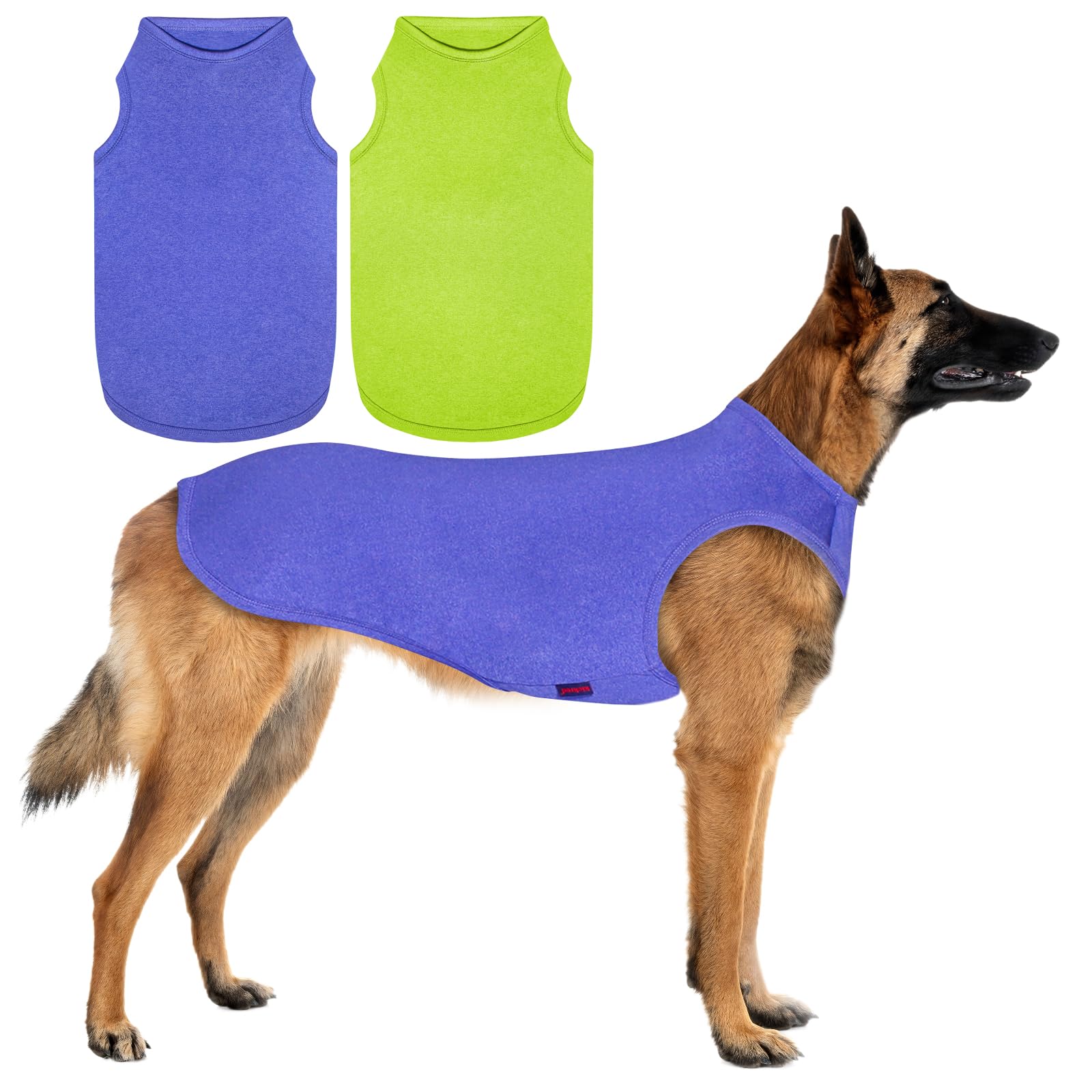 Kickred 2 Pack Dog Shirts, Quick Dry Breathable Dog Clothes Pet Sleeveless Vest, Summer Stretchy Tank Top T-Shirts For Large Dog