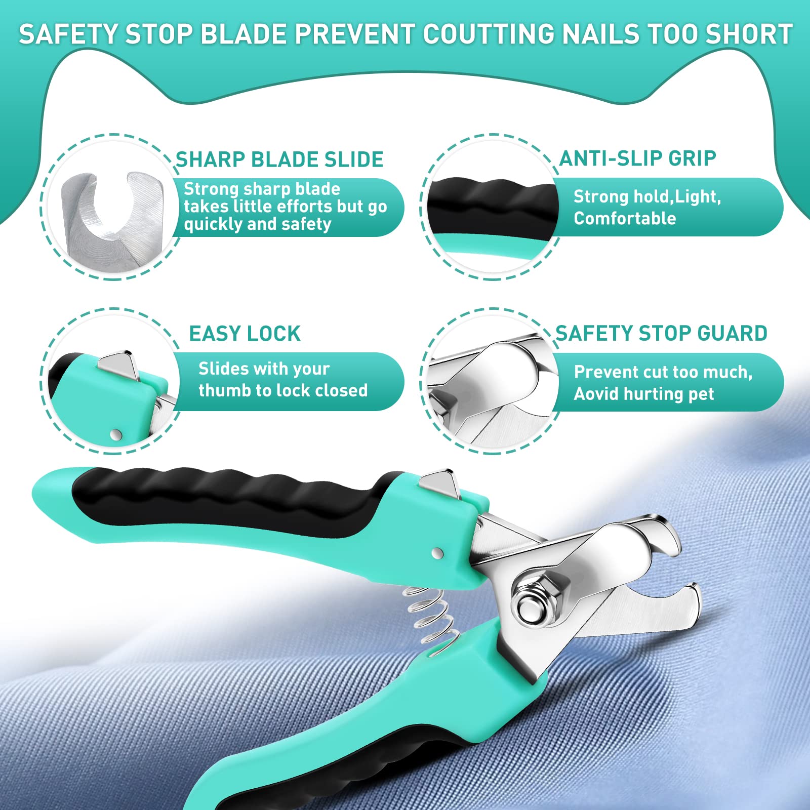 Dogs & Cats Self-Cleaning Slicker Brush For Shedding Long Short Haired, Safe Painless Bristles Removes Loose Undercoat, Tangled For All Size Pet, Grooming Set With Free Comb & Nail Clippers Included