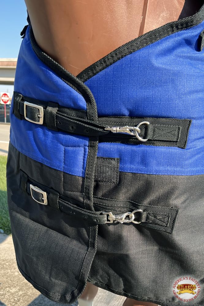 Hilason 1200D Winter Waterproof Poly Horse Belly Wrap & Turnout Blanket - 66 In