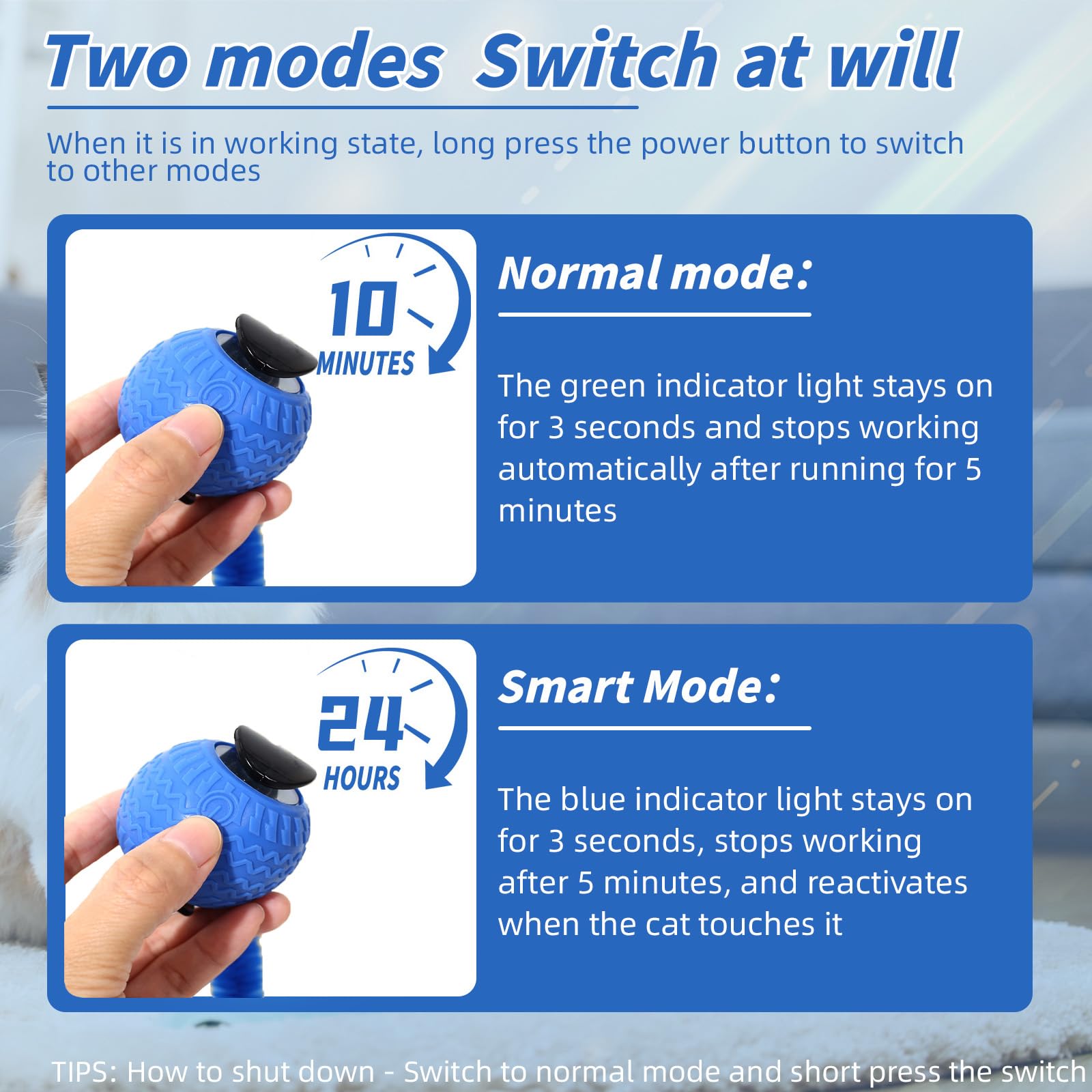 Yalemie 2Pcs Interactive Dog & Cat Electric Active Toys, Pet Smart Chase Ball, Fast Rolling Cat And Dog Ball Toys For Dogs And C