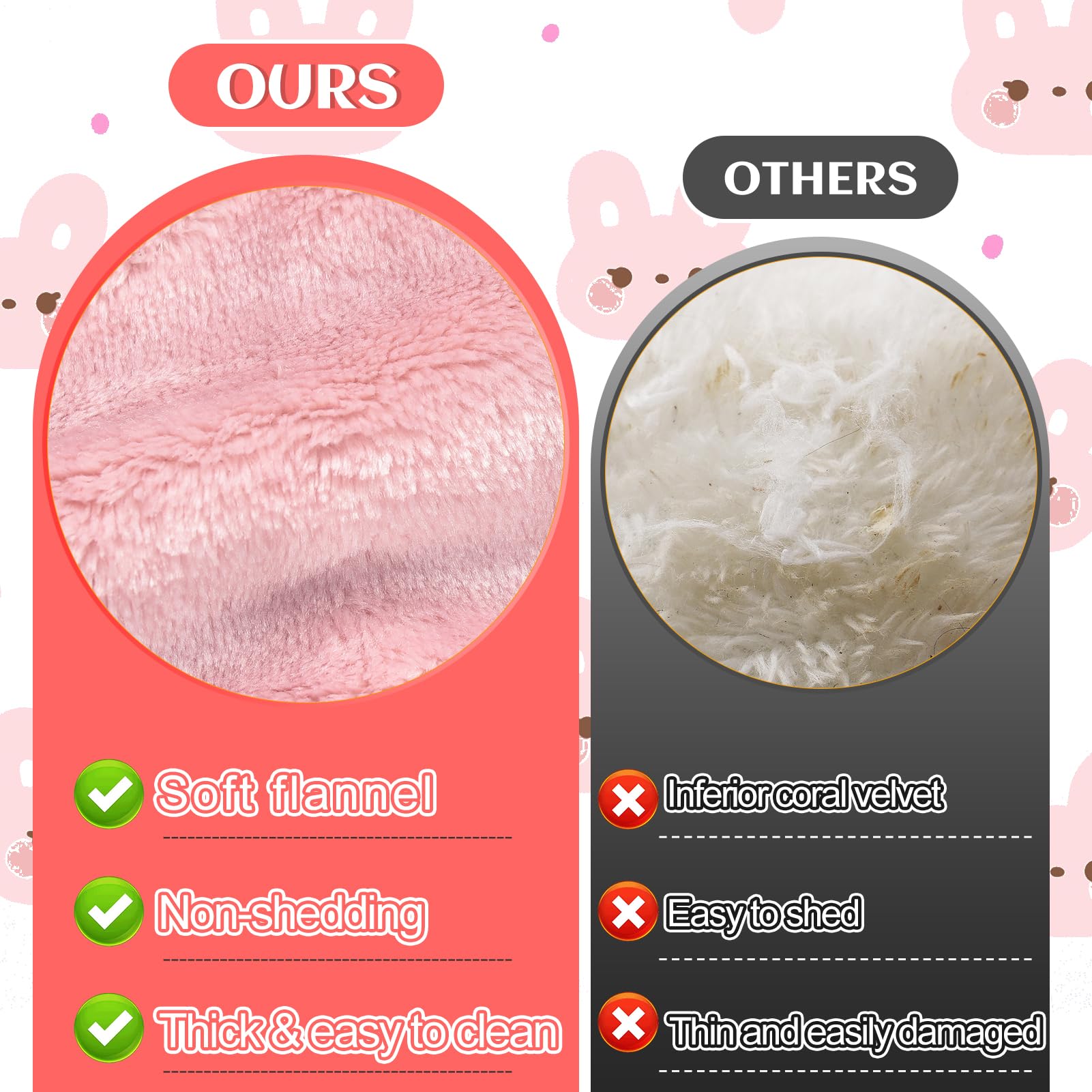 Mewtogo 15.7 X 14In Rabbit Bed, Thickened Soft Bunny Bed, Cuddle Cushion Plush Mat With Cotton Lounger Pillows, Small Pet Flop M