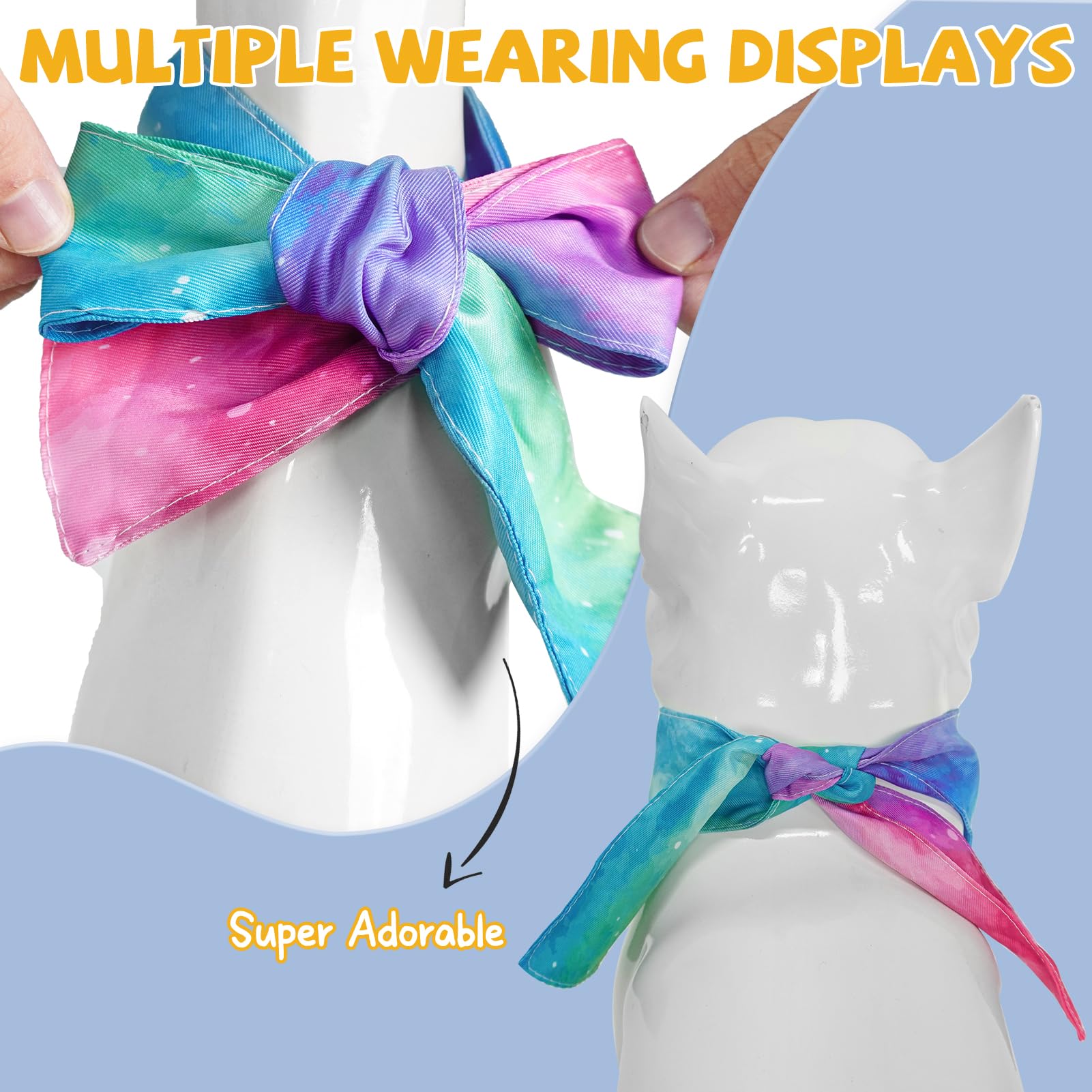 Scenereal Summer Dog Bandana, Double Side Dog Scarf For Small Medium Large Dogs Cats Puppy, Holiday Bandanas For Dogs Boys Girls
