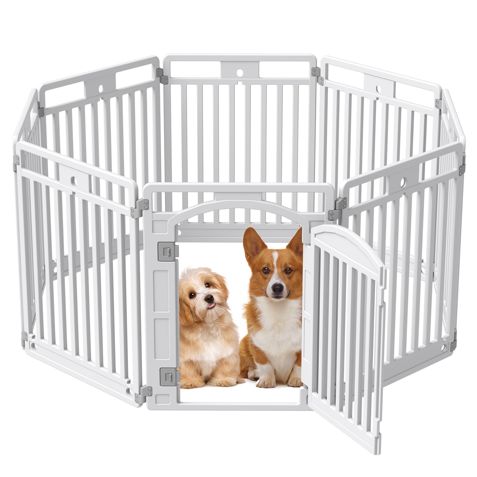 Pet Playpen With Door Dog Playpen Foldable Puppy Playpen For Puppies And Small Dogs 8-Panels Easy Assemble Easy Storing For Indo