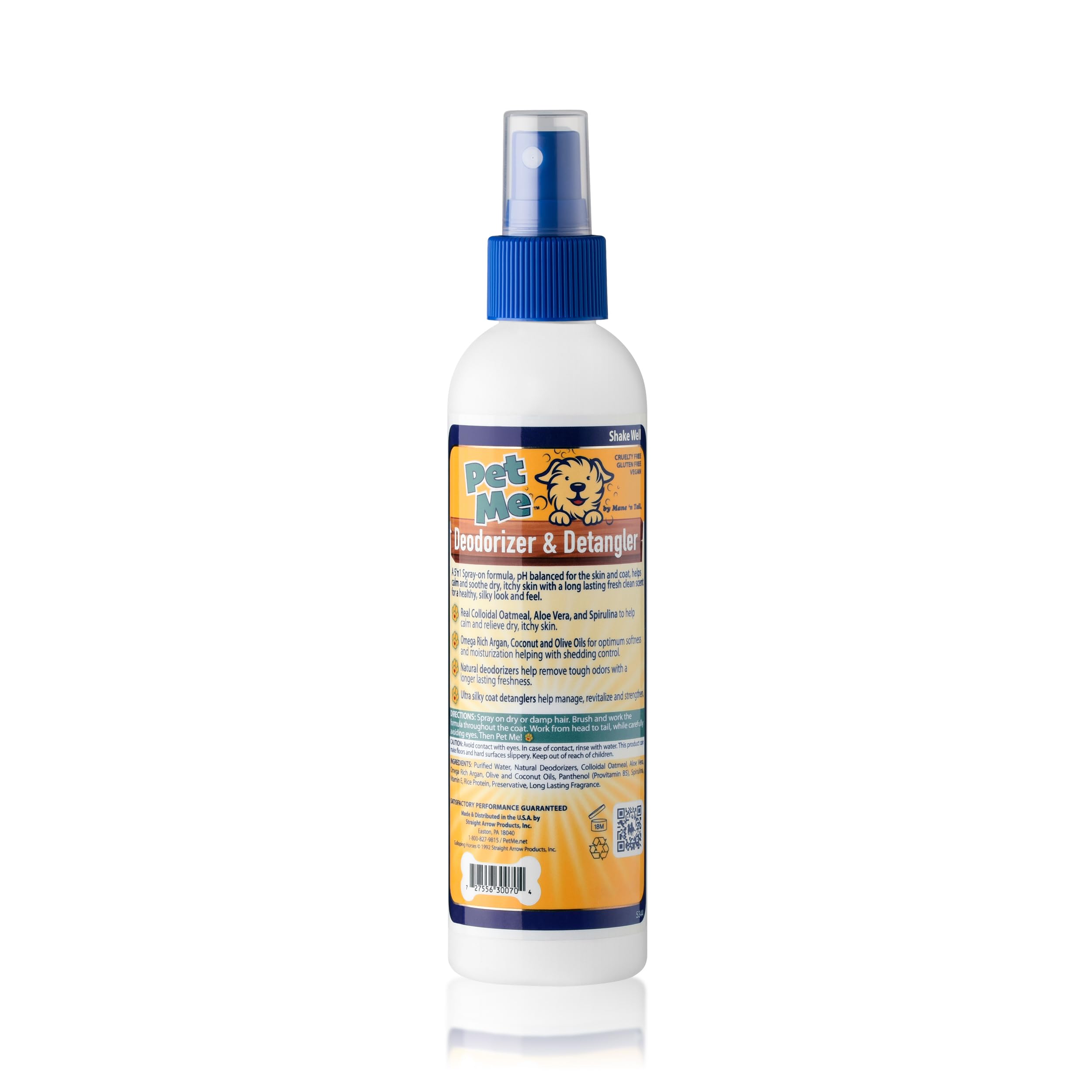 Mane 'N Tail Pet Me Deodorizer & Detangler With Real Colloidal Oatmeal, Aloe Vera And Spirulina (2 Pack)