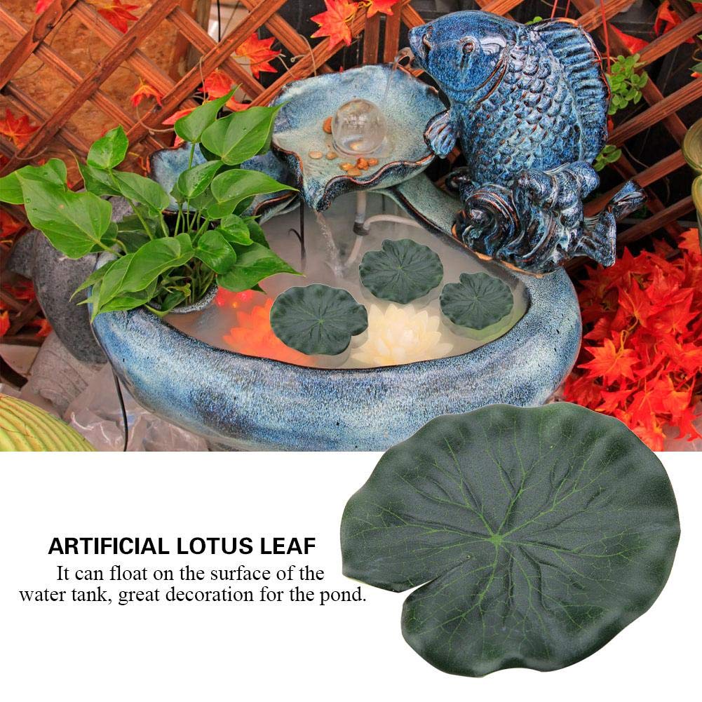 HEEPDD 10Pcs Artificial Lily Pads, Simulation Floating Lotus Leaves Water Landscape Decoration for Pond Fish Pool Patio Fountain