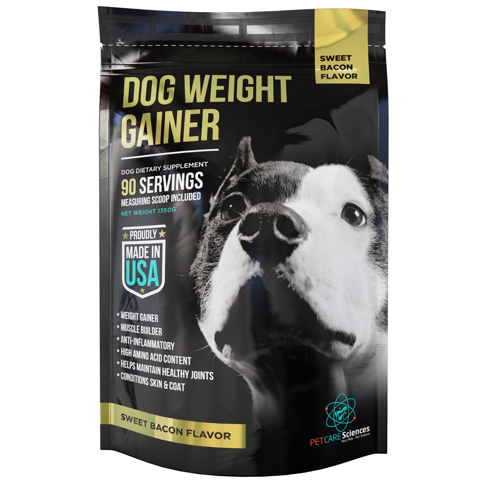 PET CARE Sciences Dog Weight Gainer  Weight Gain Supplements for Dogs  Canine and Dog Muscle Builder  Dog Protein Powder  Hi