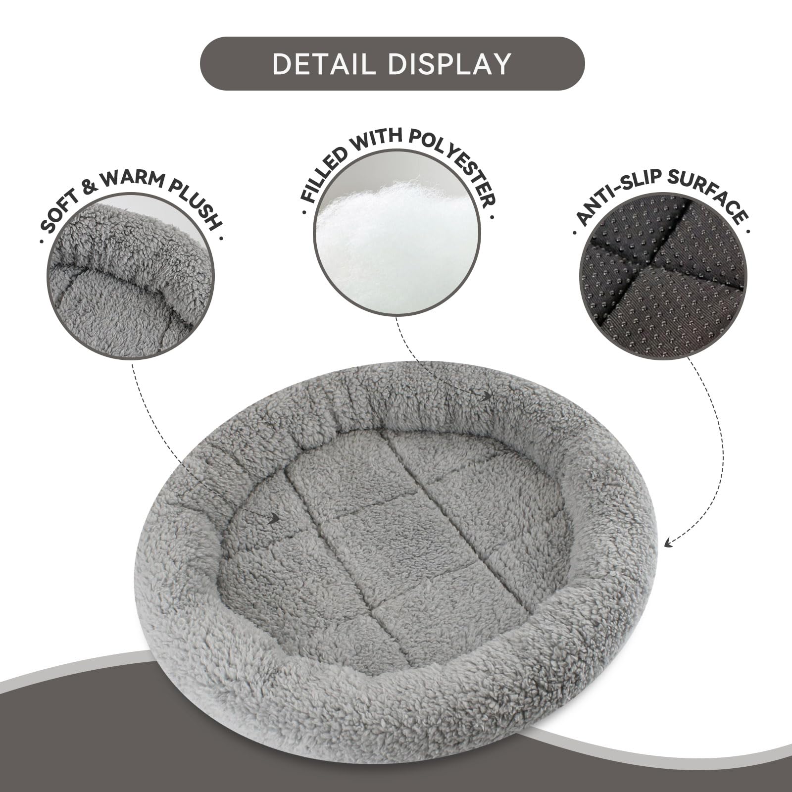 Enjoying Small Cat Bed Mat, 13.78' Round, Self Warming Cat Mat With Pillow Around, Dog Kitty Curling Sleep Cushion, Soft Kitten