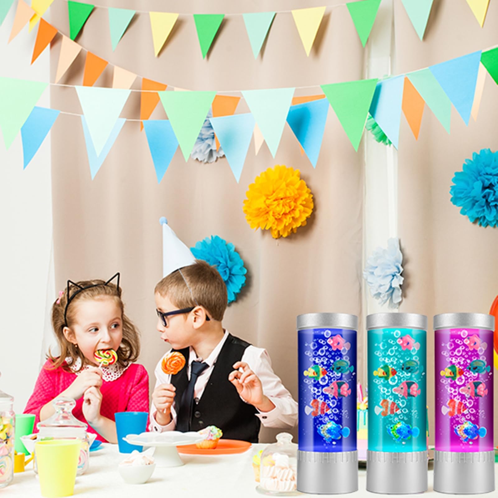 Impcenst Bubble Fish Lamp, Led Aquarium Sensory Light, 15Ft Colorful Bubble Tube For Bedroom, Kids Room, Living Room, Party