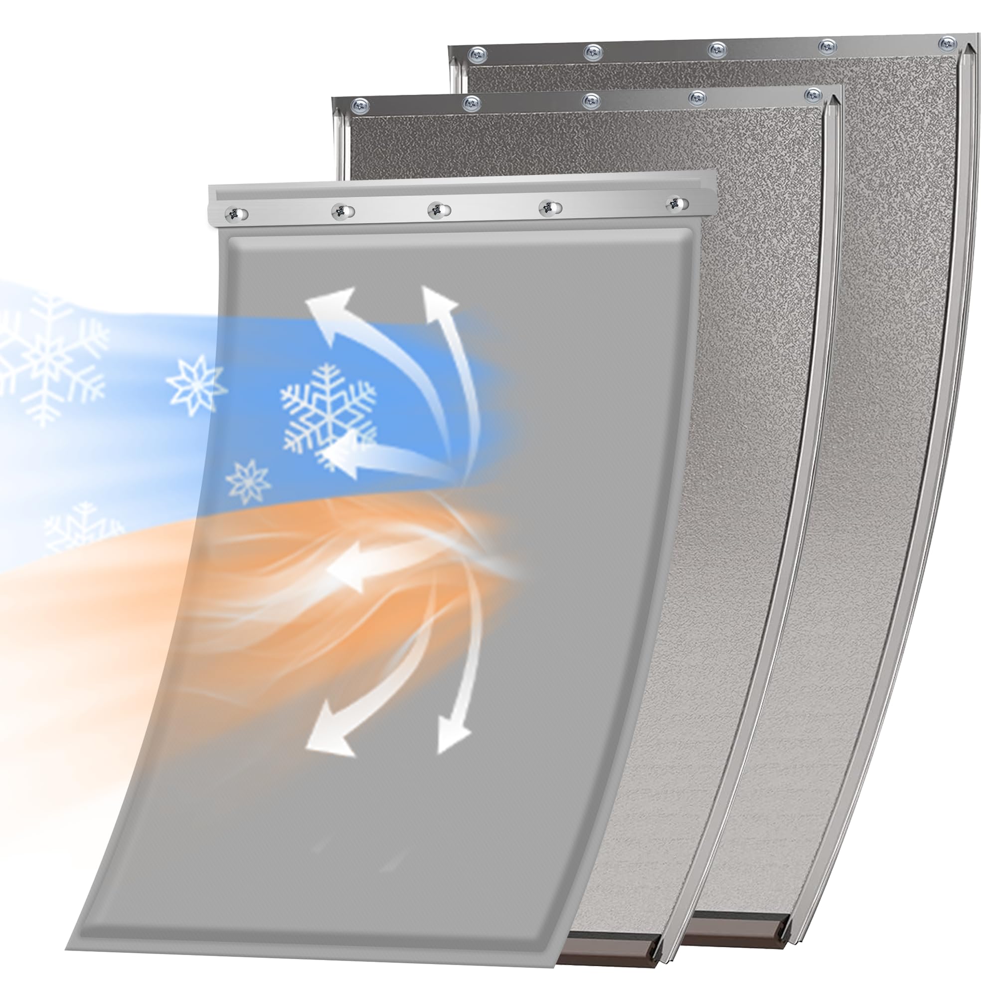 3-Flap Large Dog Door Replacement Flap With Screws, Compatible With Petsafe Freedom Doggie Doors Pac11-11039, 10 1/8'' X 16 7/8'