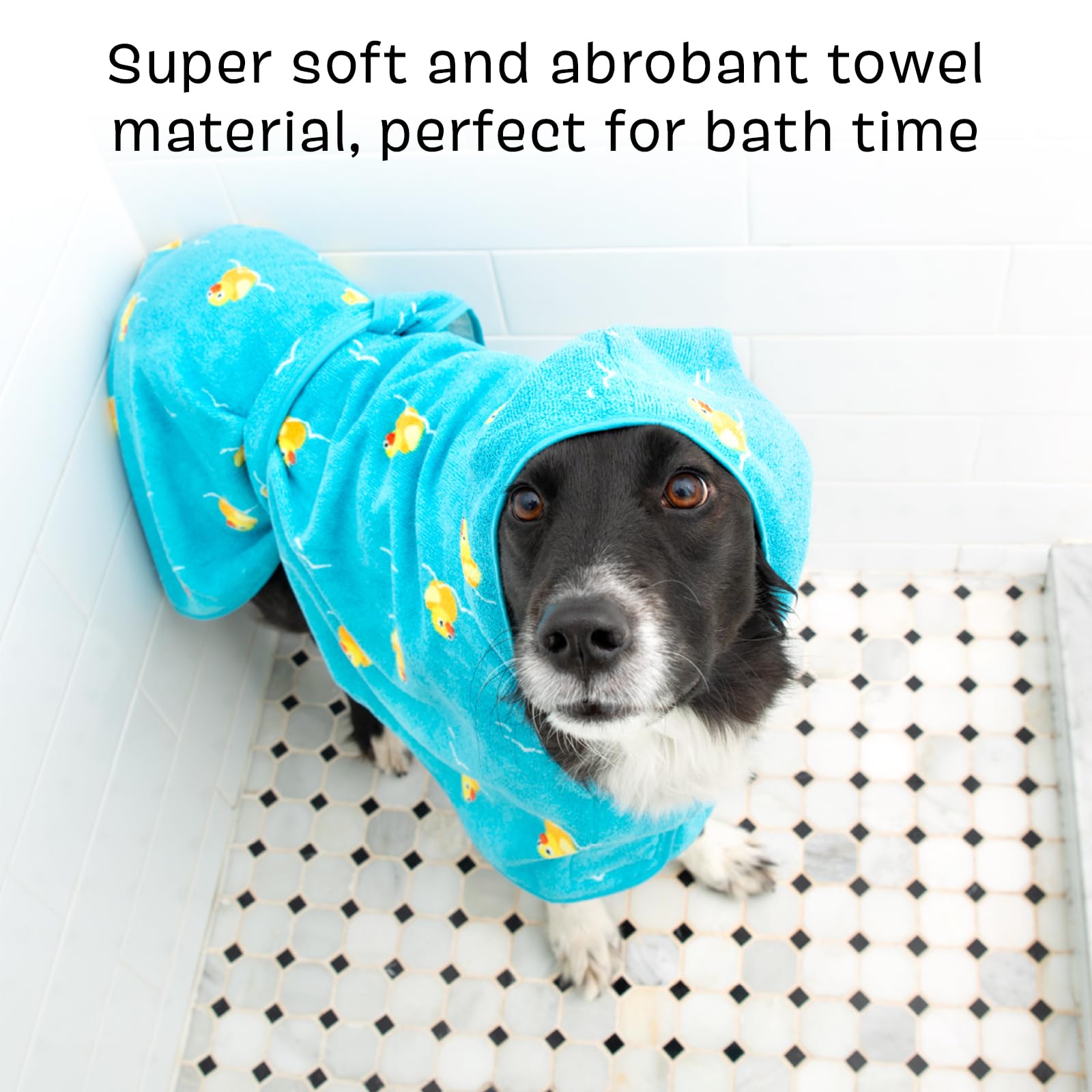 Barkbox - Premium Absorbent Hooded Dog Bathrobe Towel Bundle - Quick Drying Pet Towel For Bath & Beach Trips - Luxurious & Soft Bathrobe Towel For Dogs Of All Breeds - Lion & Rhino - Small