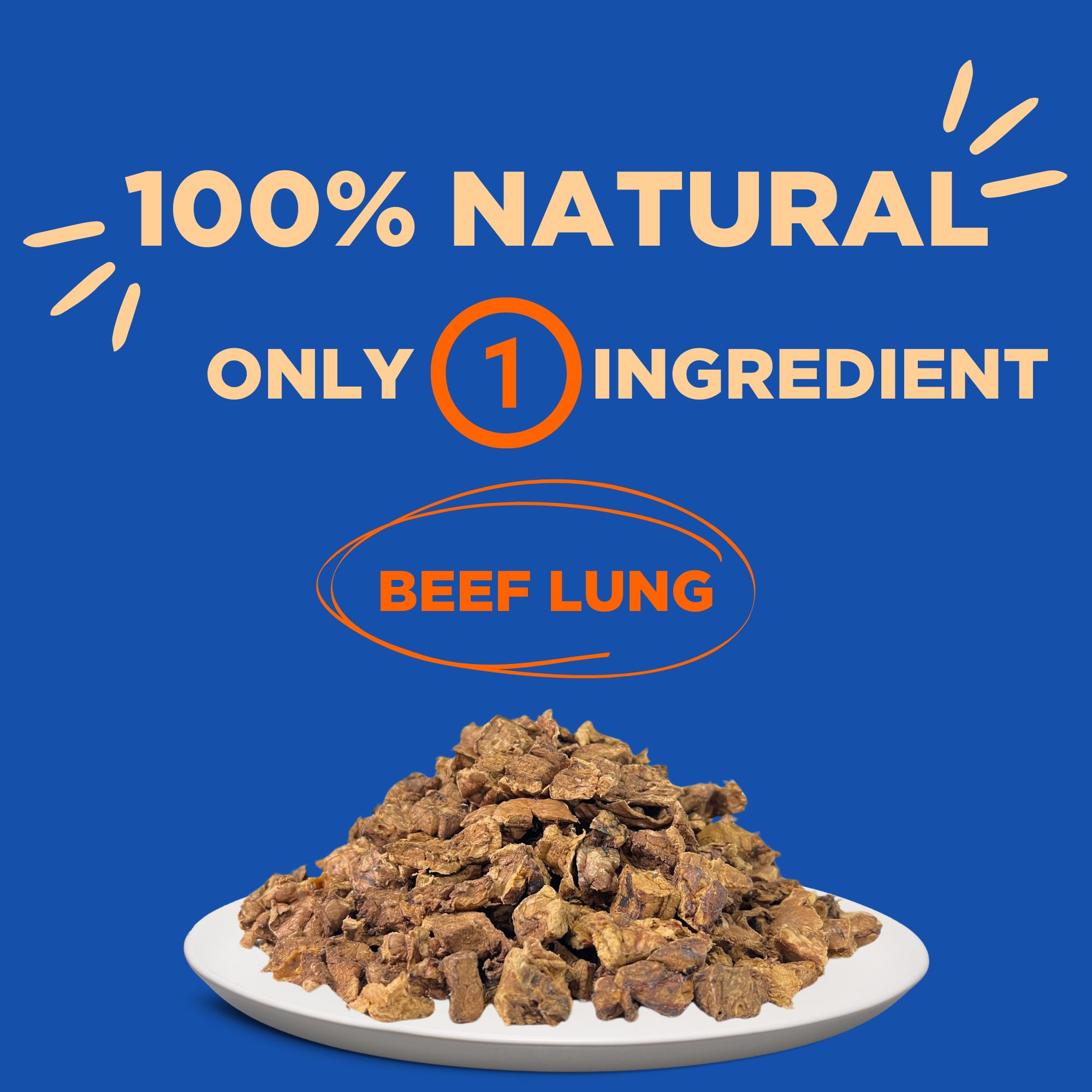 PAWW CHEW Beef Lung Dog Treats, 100% Natural, Grain Free, 2.5 Pound, High Protein Training Treats for All Breeds