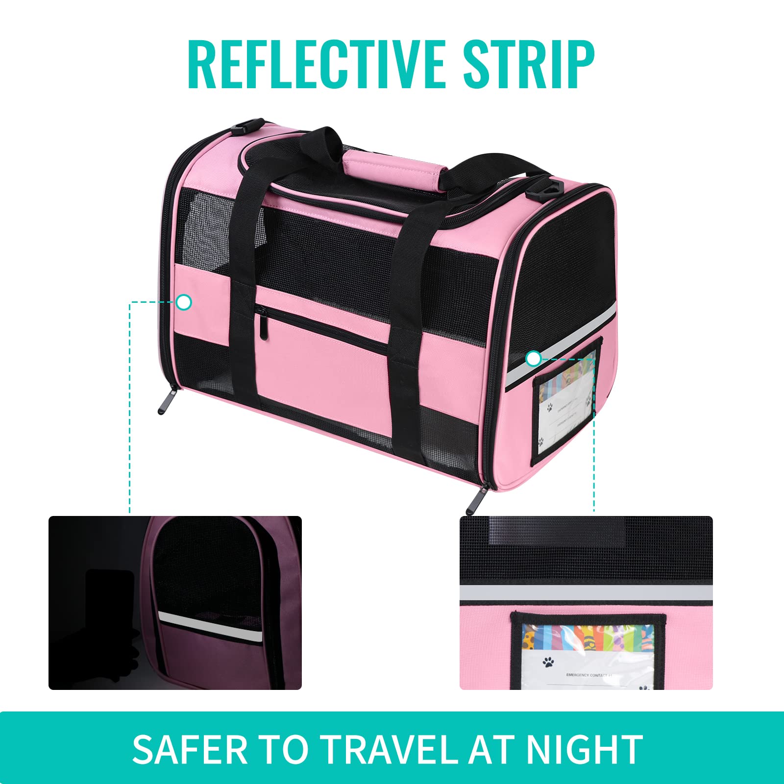 Cussiou Large Cat Carrier Dog Carrier Pet Carrier For Medium Small Dogs, Collapsible Soft Sided Pet Carrier For Cats Dogs Puppy