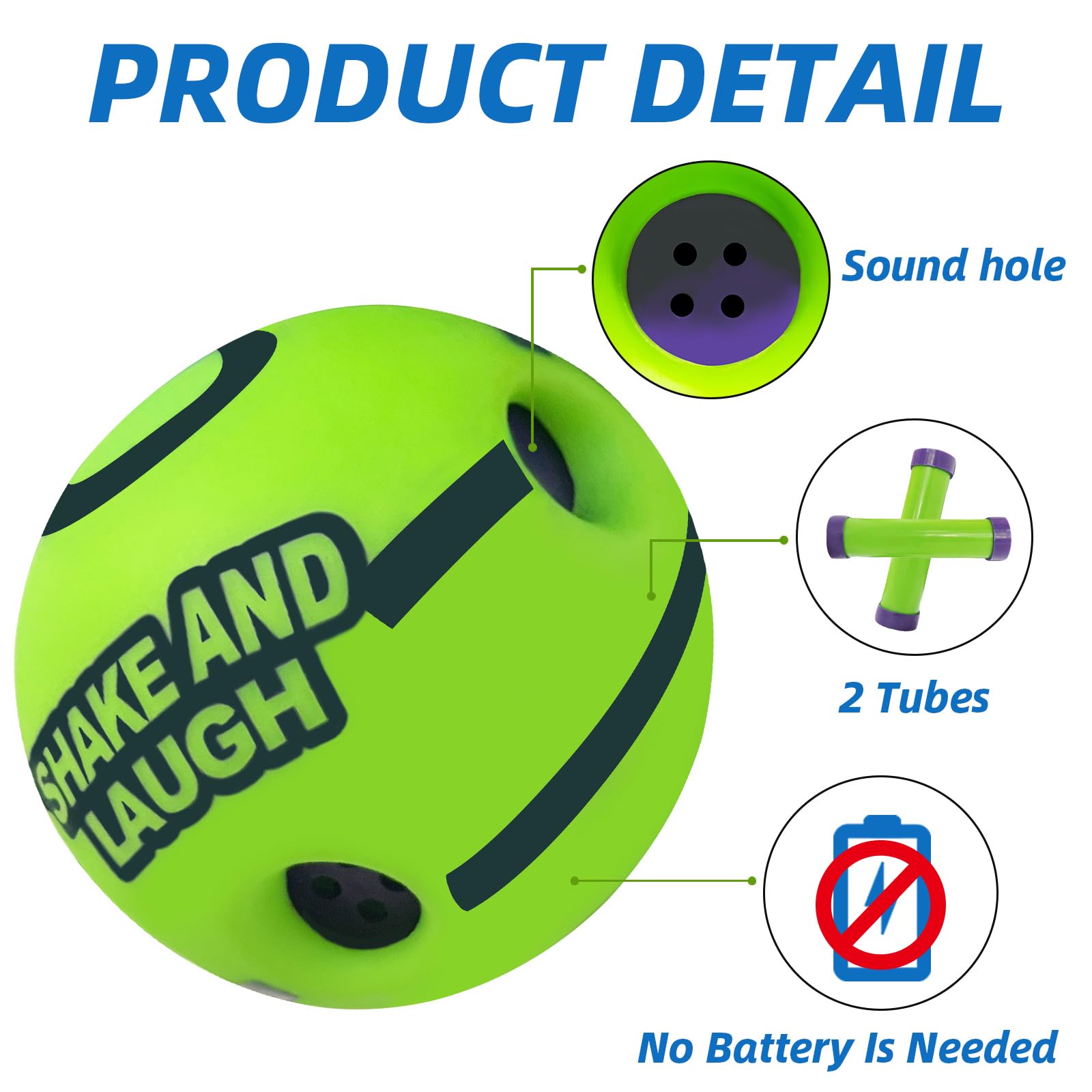 Shake And Laugh Dog Toys Ball, Interactive Dog Ball, Shaking With Gibbering Sound, For Training & Herding, Xl, 5.51 In (14 Cm)