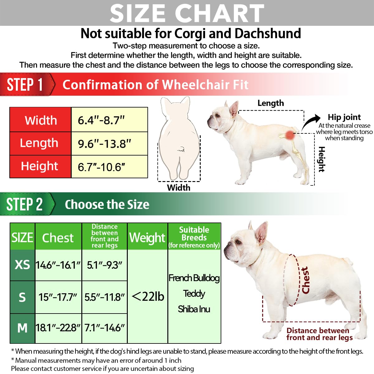Lokshun 2025 Upgraded Dog Wheelchair for Back Legs Small Wheelchair for Dogs with Disabled Hind Legs Walking Adjustable Dog Cart
