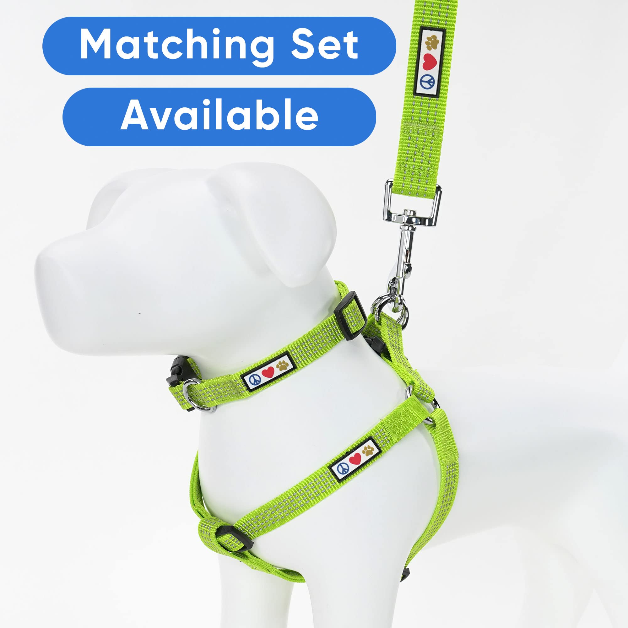 Pawtitas Reflective Dog Collar With Stitching Reflective Thread | Reflective Dog Collar With Buckle Adjustable And Better Training Great Collar For Large Dogs - Green Collar