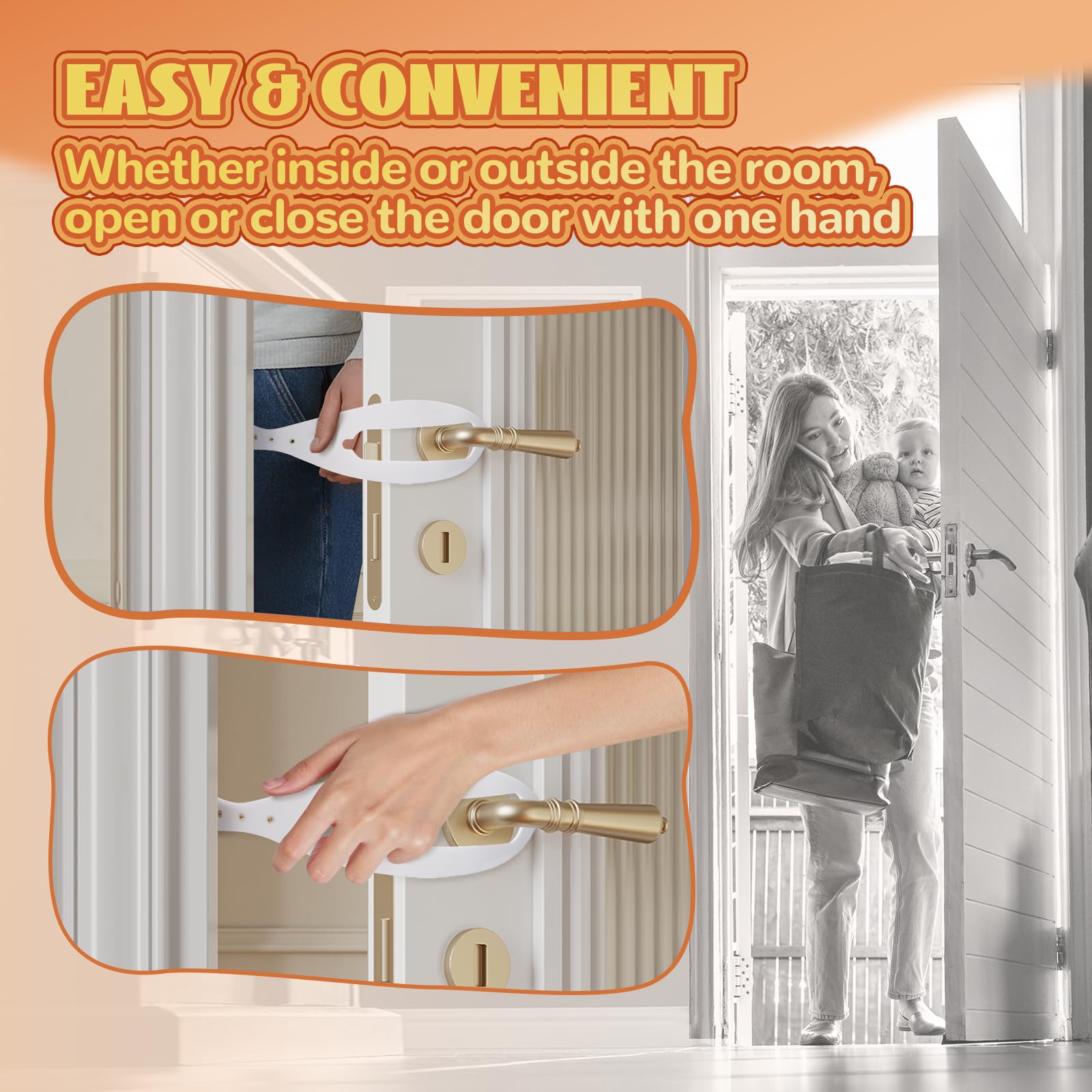 TGIOW Cat Door Latch, 4 Pcs Cat Door Stopper Pet Door Latch to Keep Dog Out of Litter Box and Food, Door Prop for Cat with 5 Adj