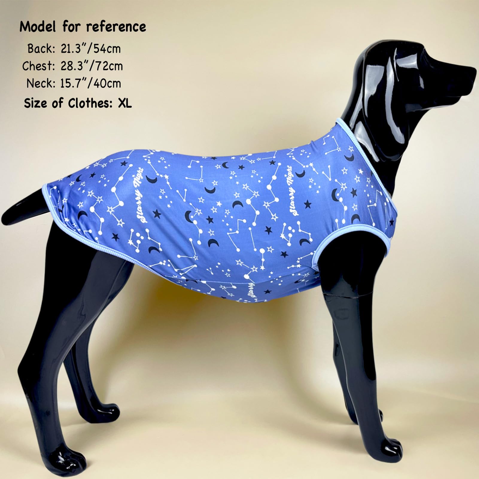 D.E.E Large Dog Shirts Unicorn Galaxy Pattern Printed Dog Shirts For Large Dogs Big Dog Clothes Dog Tank Top Stretchy (Vgalaxybl