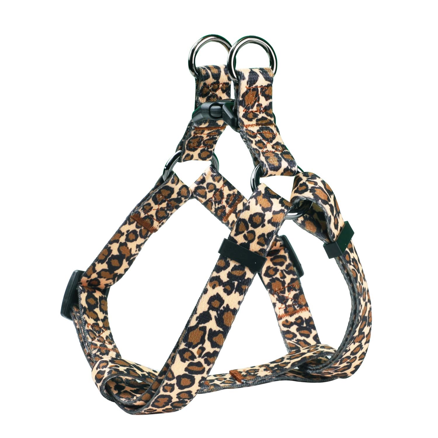 Olahibi Harness And Leash Set, Leopard Pattern, 5Ft Matching Leash, No Pull, Easy Wear For Medium Dogs.(M, Brown Leopard)