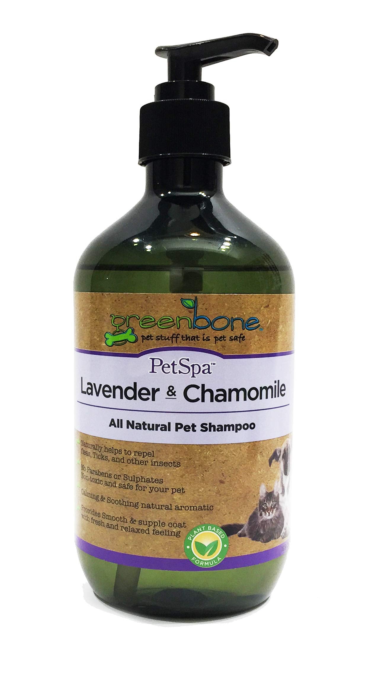 Greenbone Pet Spa All-Natural Plant-Based Shampoo - Lavendar & Chamomile - Calming & Soothing