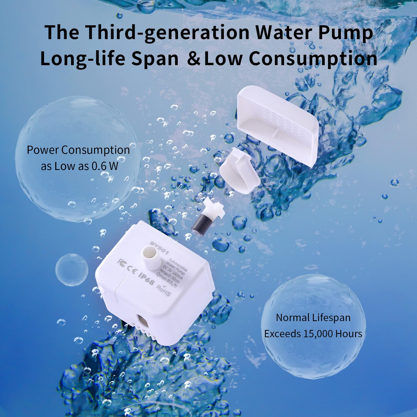 Cat Water Fountain Stainless Steel,3 L/ 101 Oz Pet Water Fountain With 5-Stage Circulating Filtration System,Cat Fountain With Q