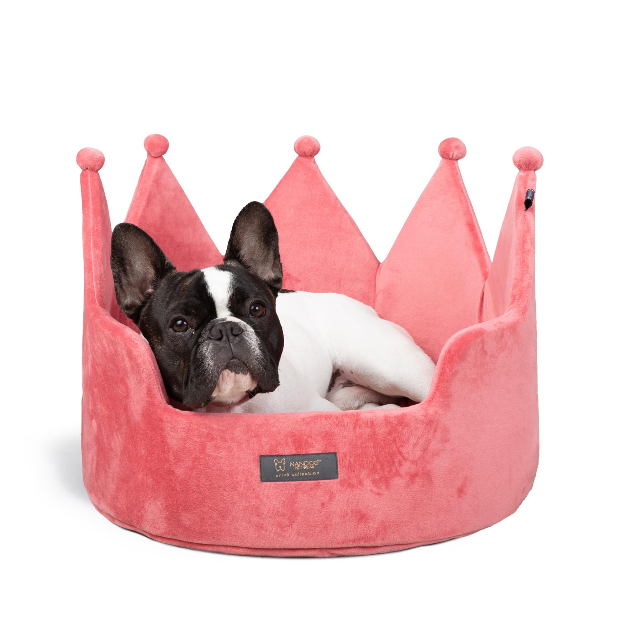 Nandog Pet Gear Crown Cozy Round Dog And Cat Bed Collection Washable Indoor Pet Bed For Small Breeds -Soft Bed Fits In Crate Or 